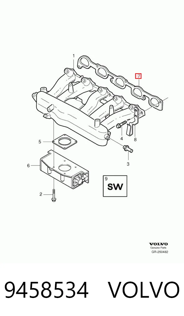 9458534 Volvo Juego de juntas, colector de admisión