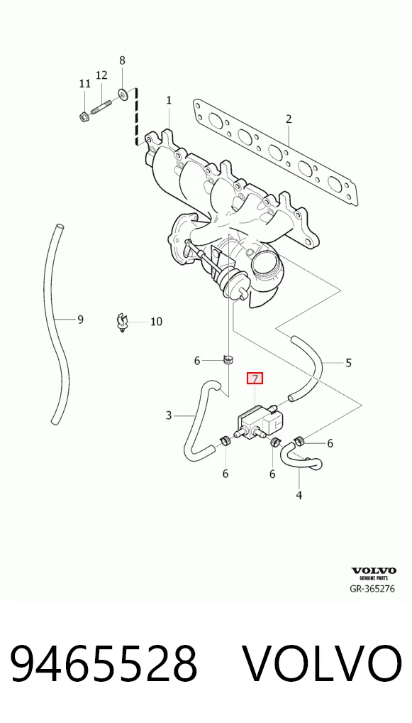 9465528 Volvo Válvula solenoide de control de presión de sobrealimentación