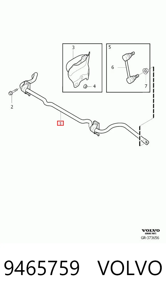 9465759 Volvo Estabilizador trasero