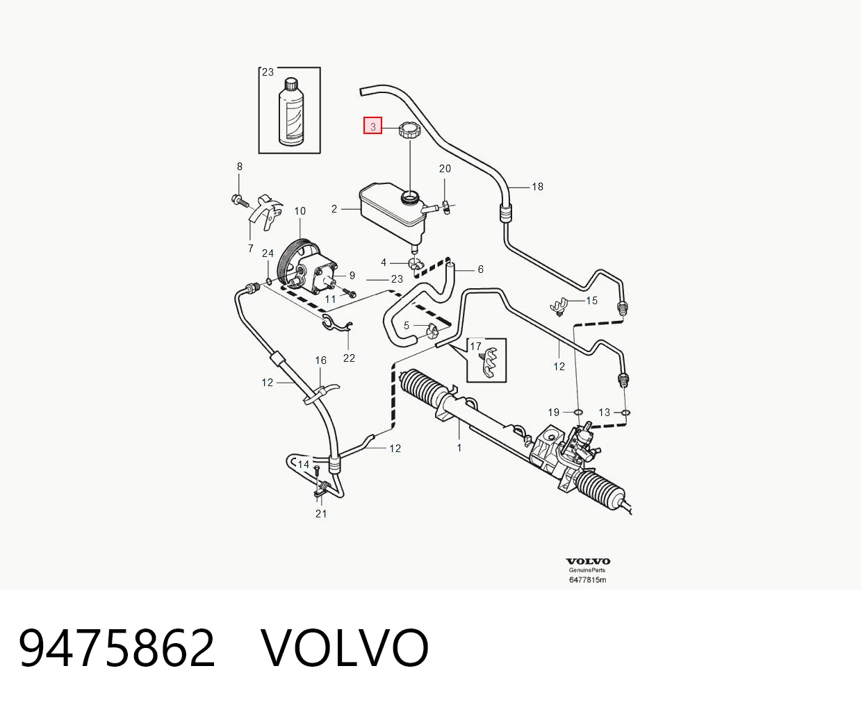 9475862 Volvo Carcasa del filtro de aire