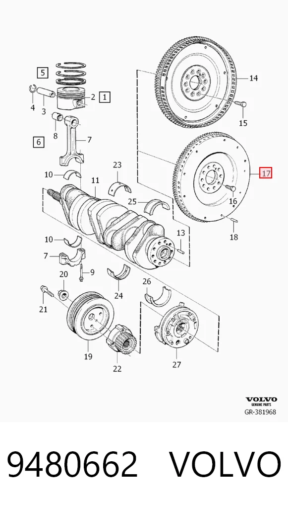 415013411 INA Volante de motor
