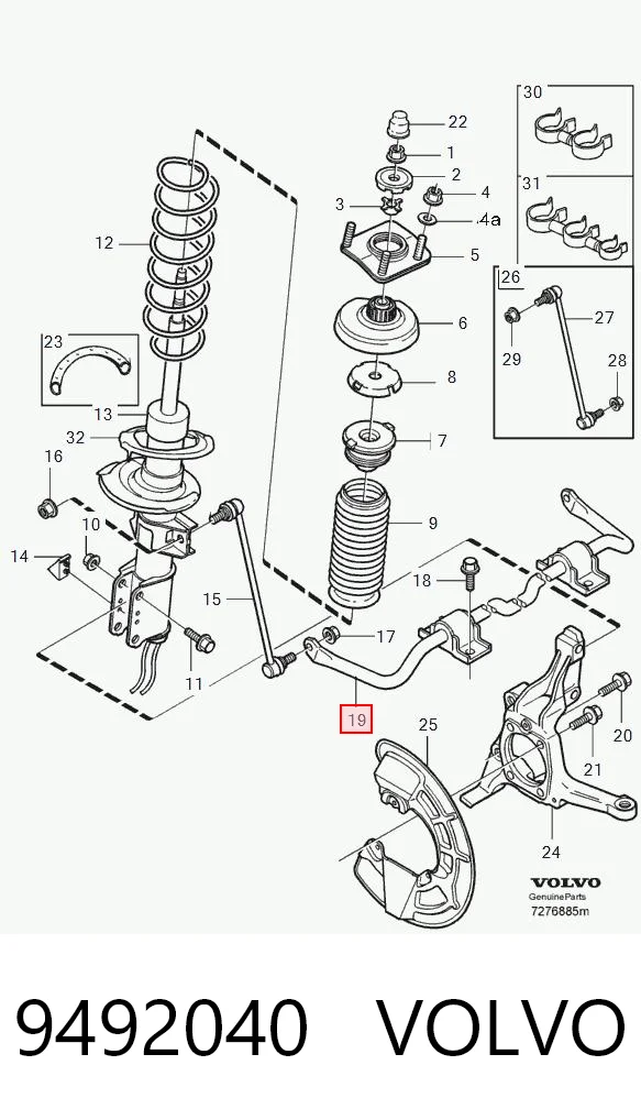 9492040 Volvo Estabilizador delantero