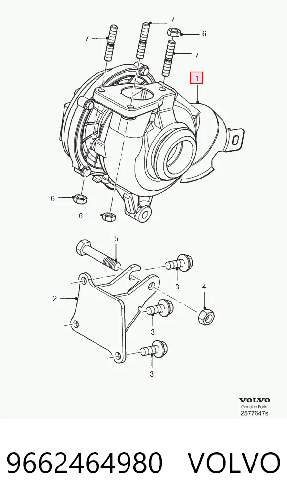 9662464980 Volvo Turbo para motor