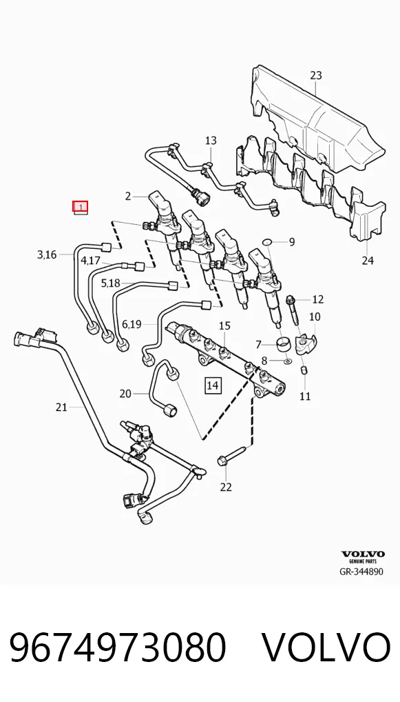 9674973080 Volvo Inyector de combustible