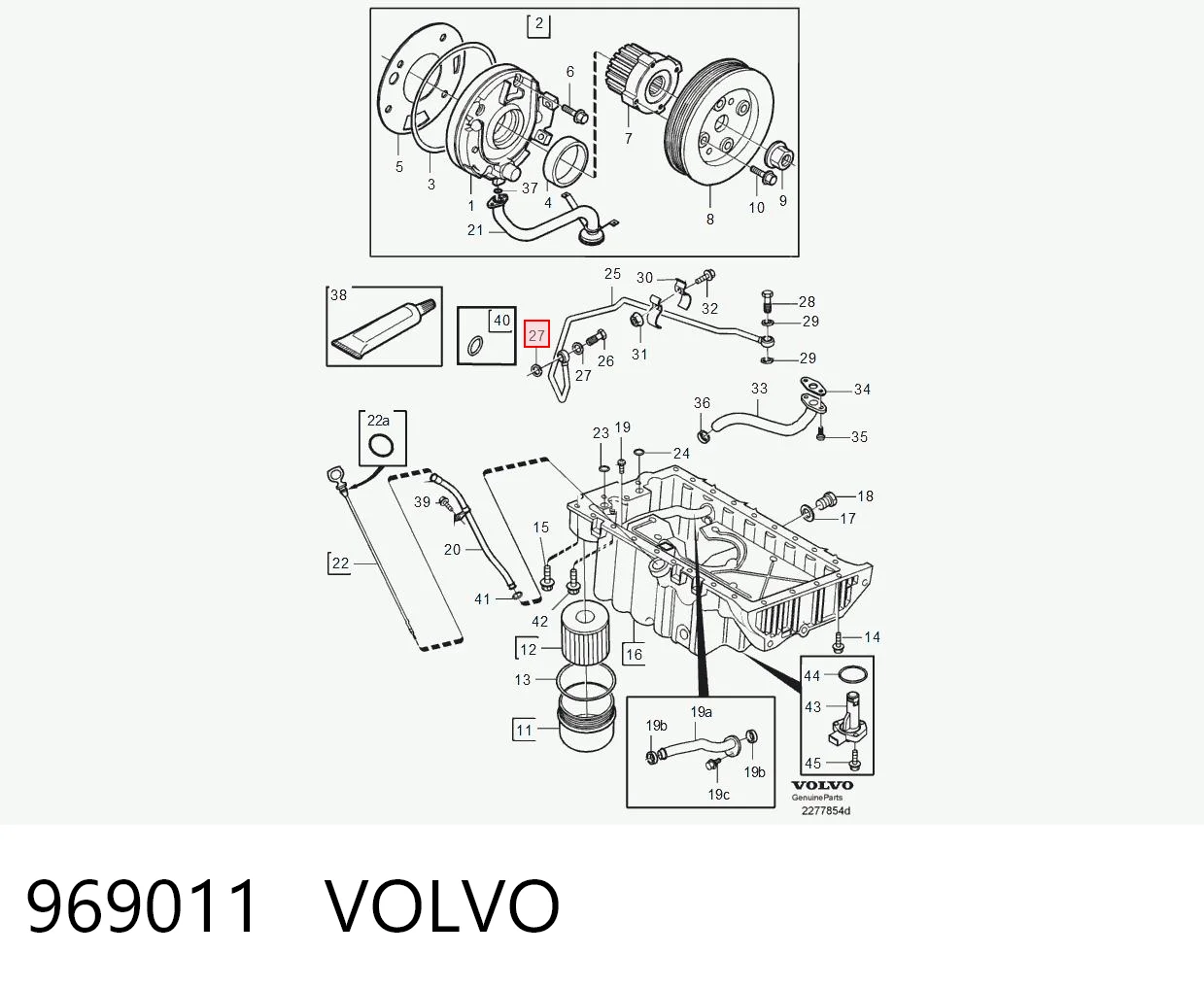 969011 Volvo Junta de bomba de agua
