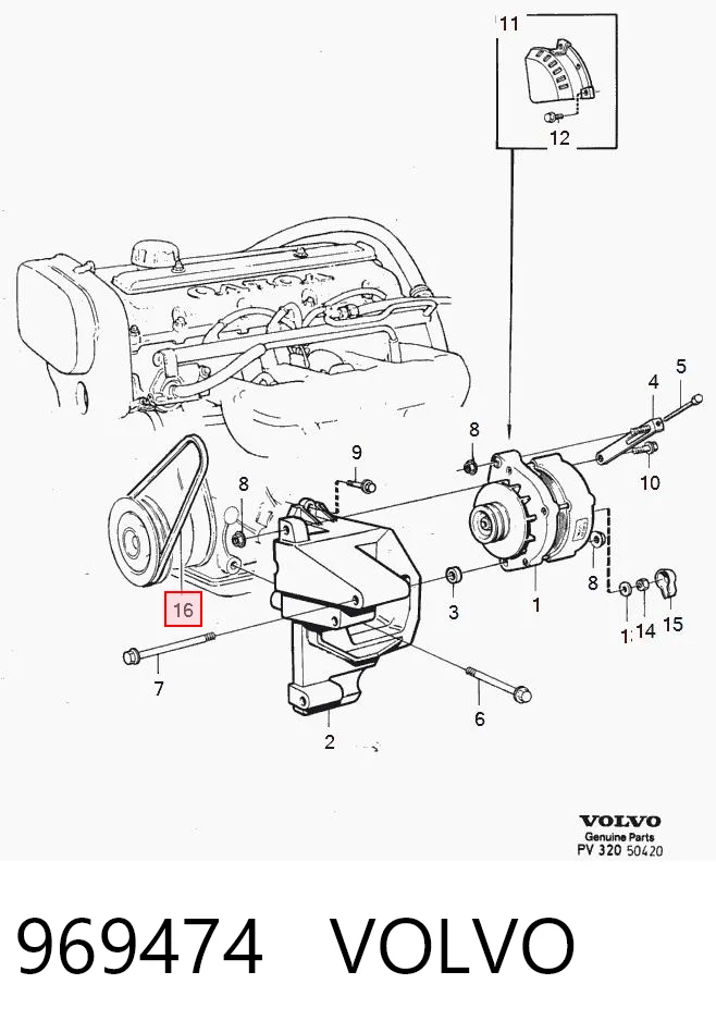 969474 Volvo Correa poly v