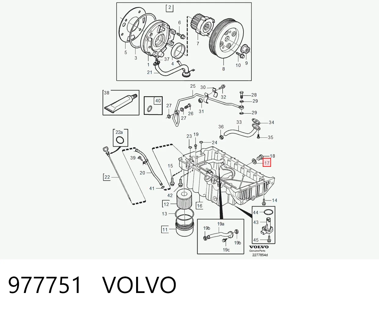 977751 Volvo Junta del tapón del cárter de aceite