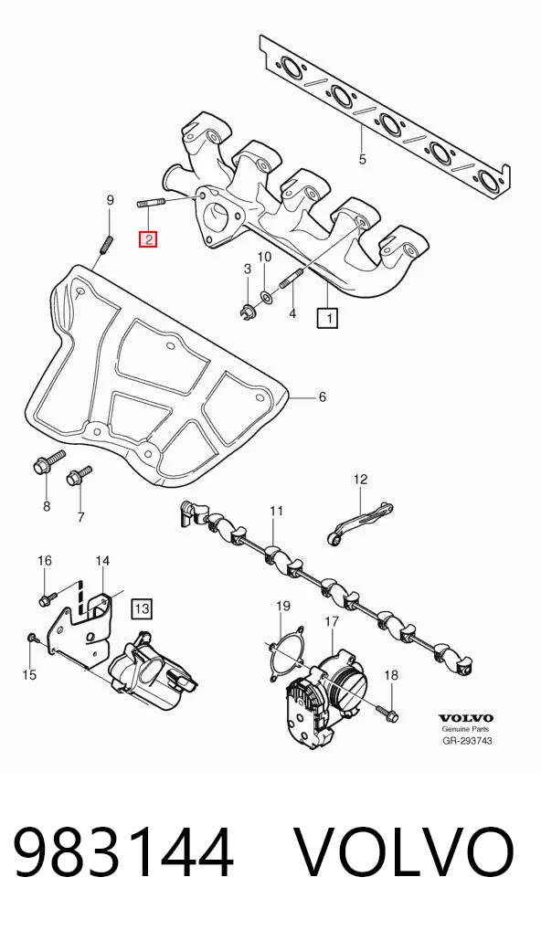 983144 Volvo Espárrago del colector de escape