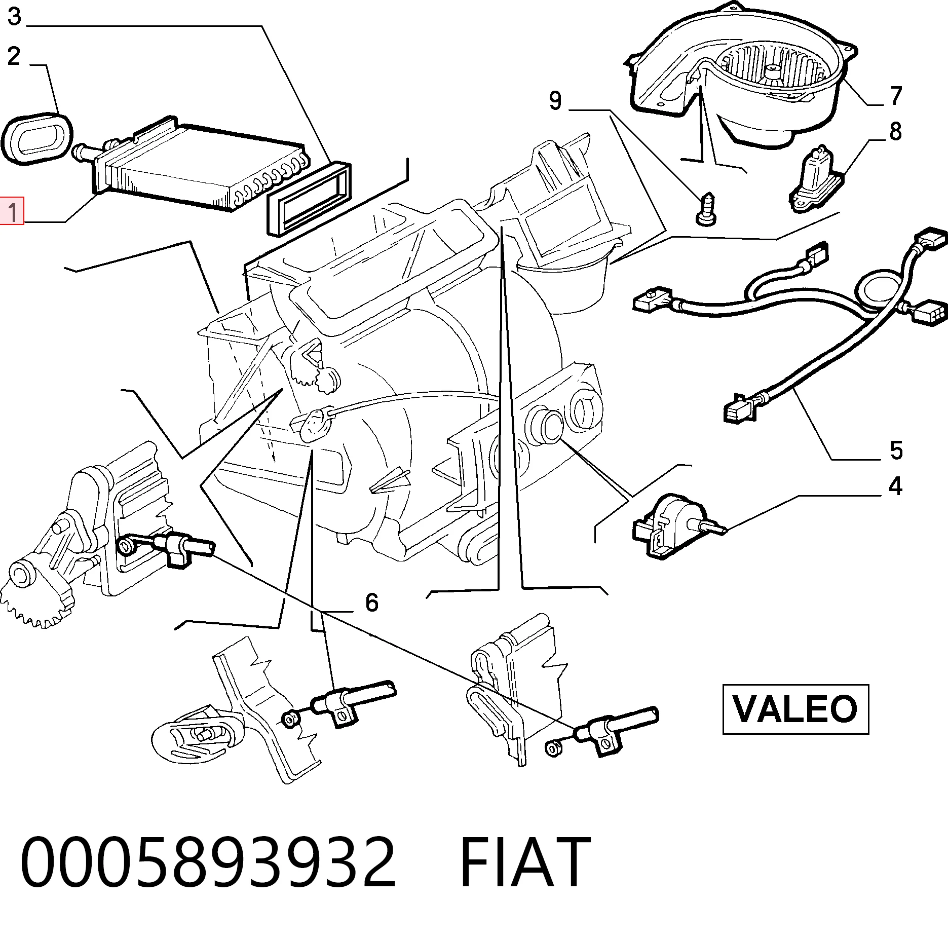Radiador calefacción para Fiat Punto 176C