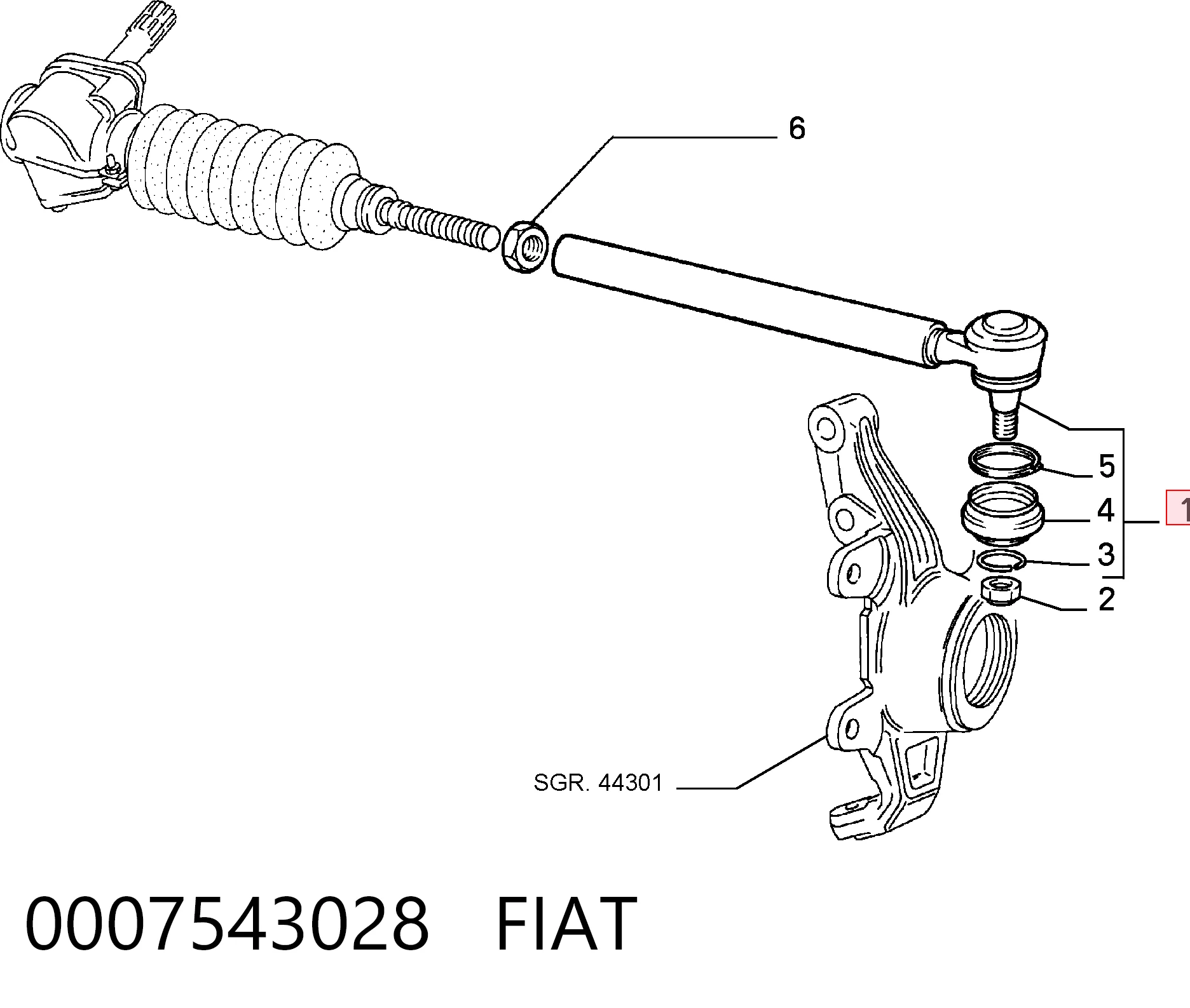 Rótula barra de dirección Fiat Fiorino  (146 Uno)