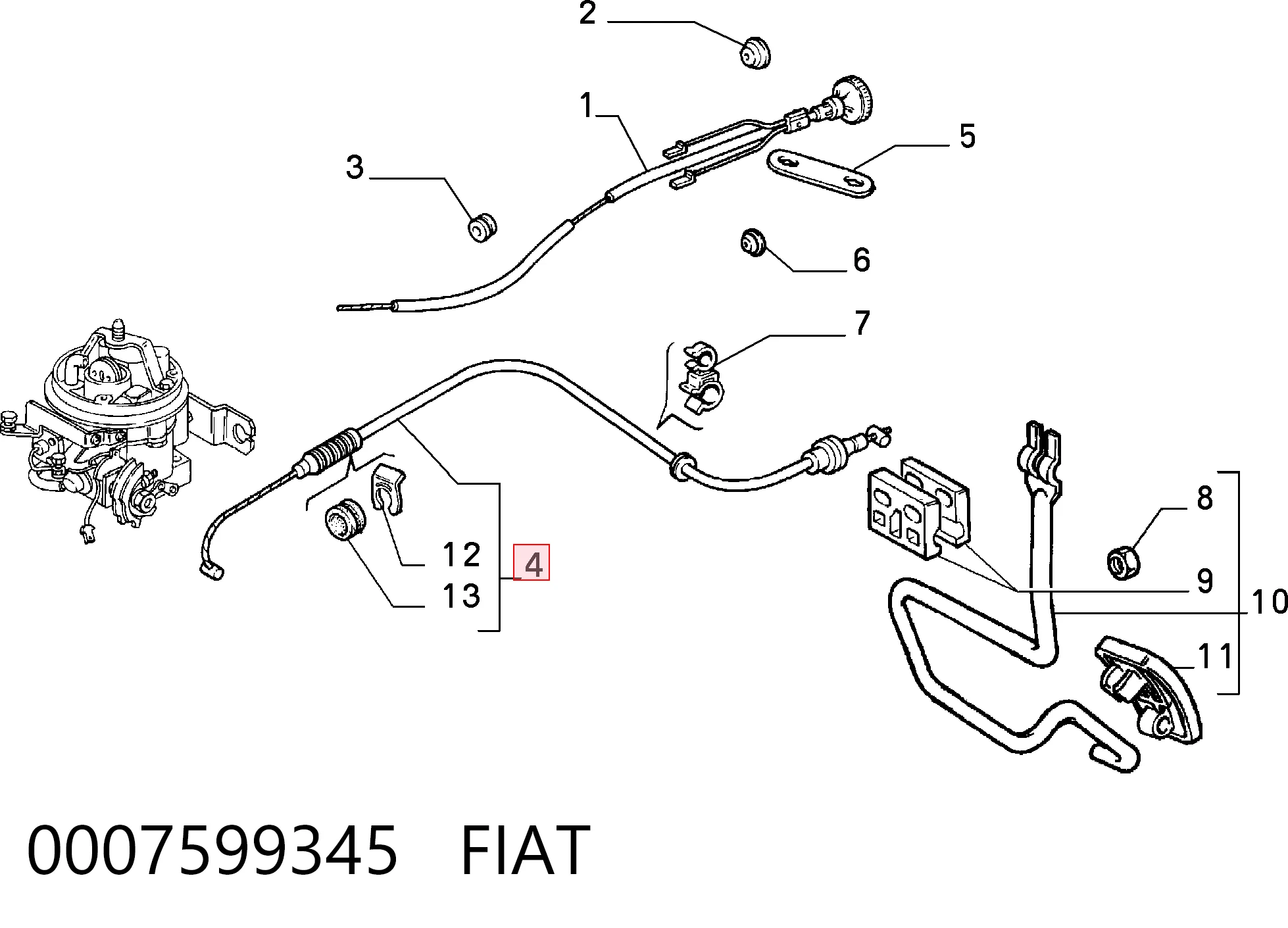 Cable del acelerador para Fiat Tempra 159