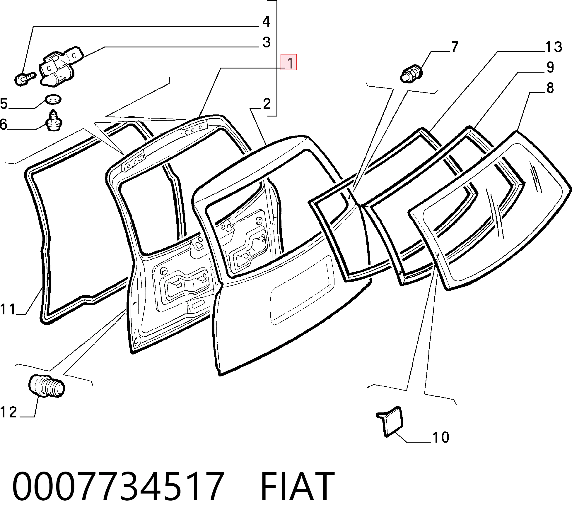 Porton trasero para Fiat Punto I 176