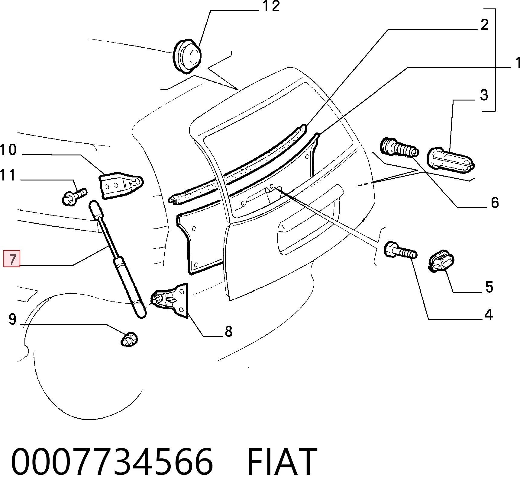 Comprar Amortiguador de puerta trasera Punto  176L
