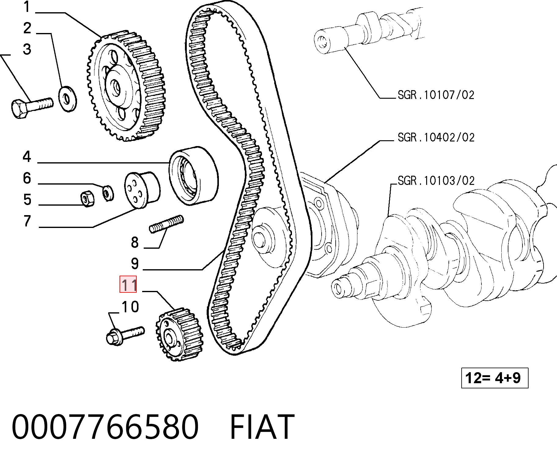 Piñón del cigüeñal Fiat Palio hatchback (178BX) (1996 - 2026) precio, desde 14,38 EUR