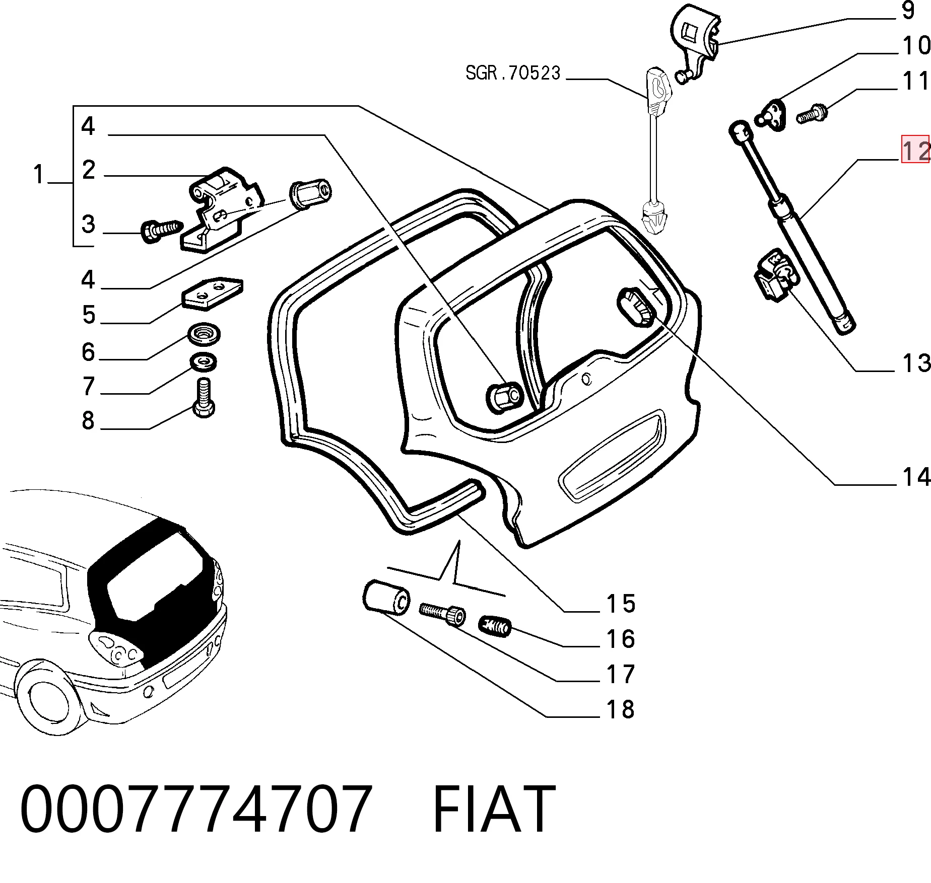 Comprar Amortiguador maletero Fiat Bravo I 182