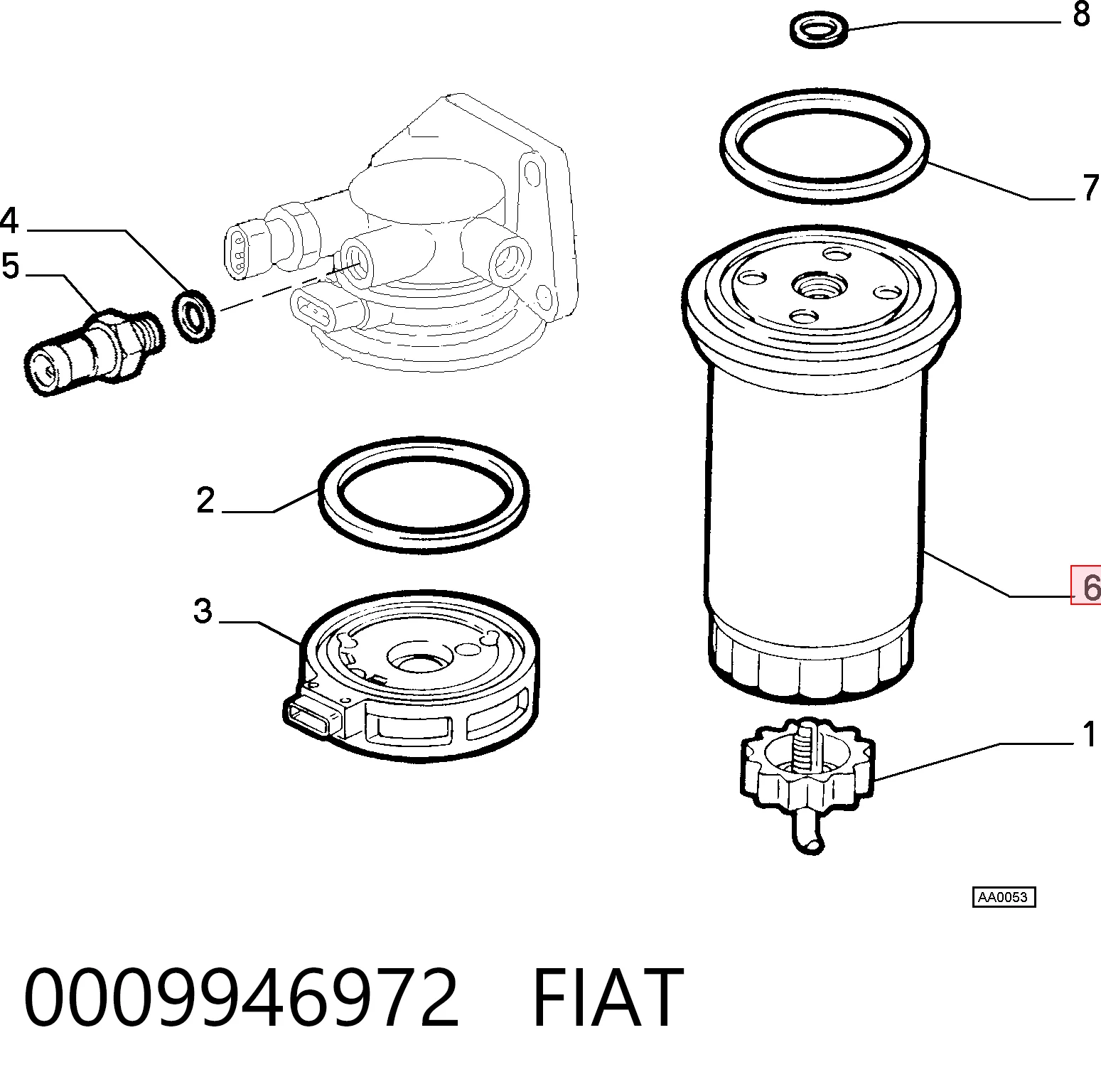 19300101 NEW Holland Filtro de gasolina