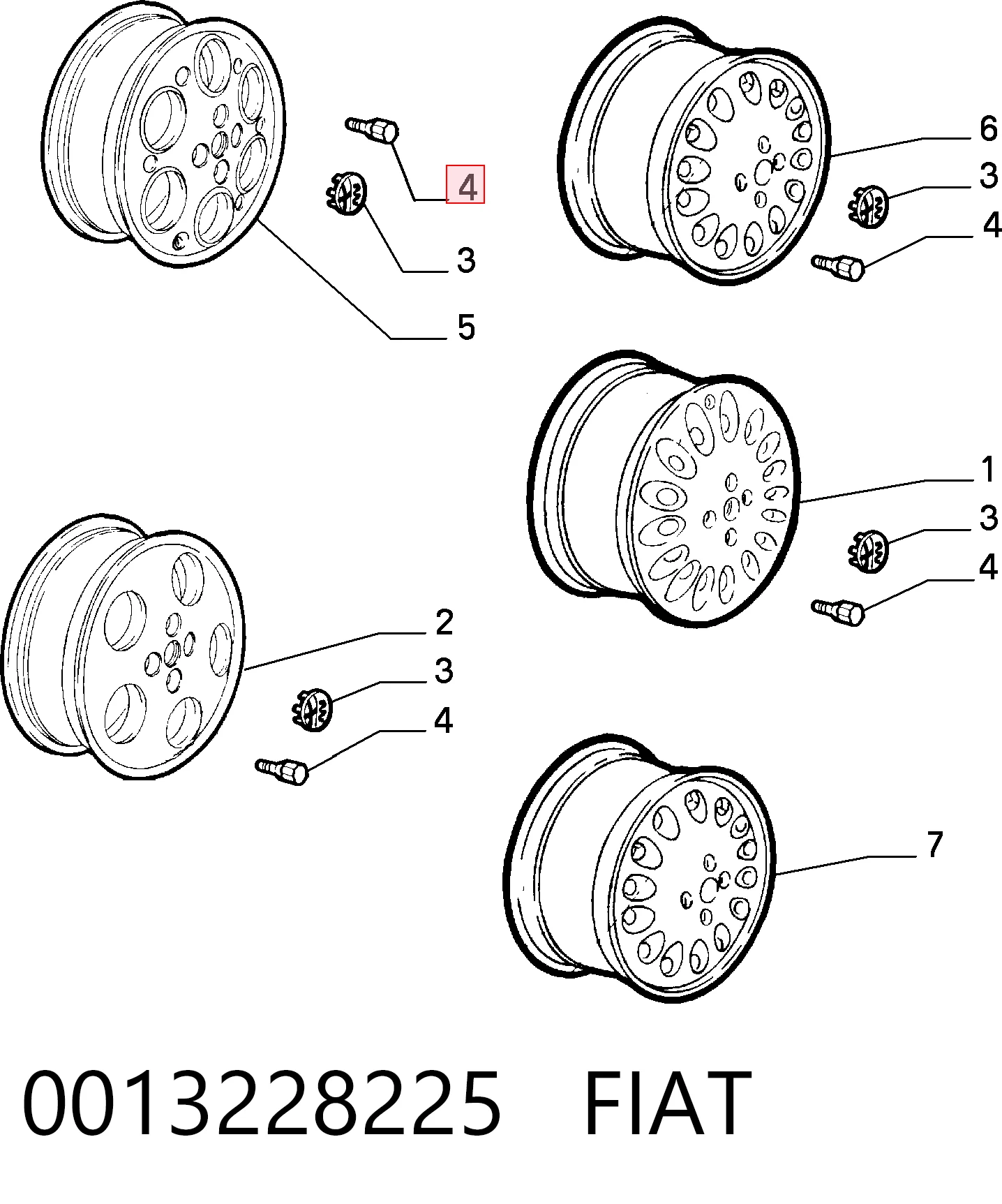 Tornillos para llantas Fiat Tipo  (1987-1996)