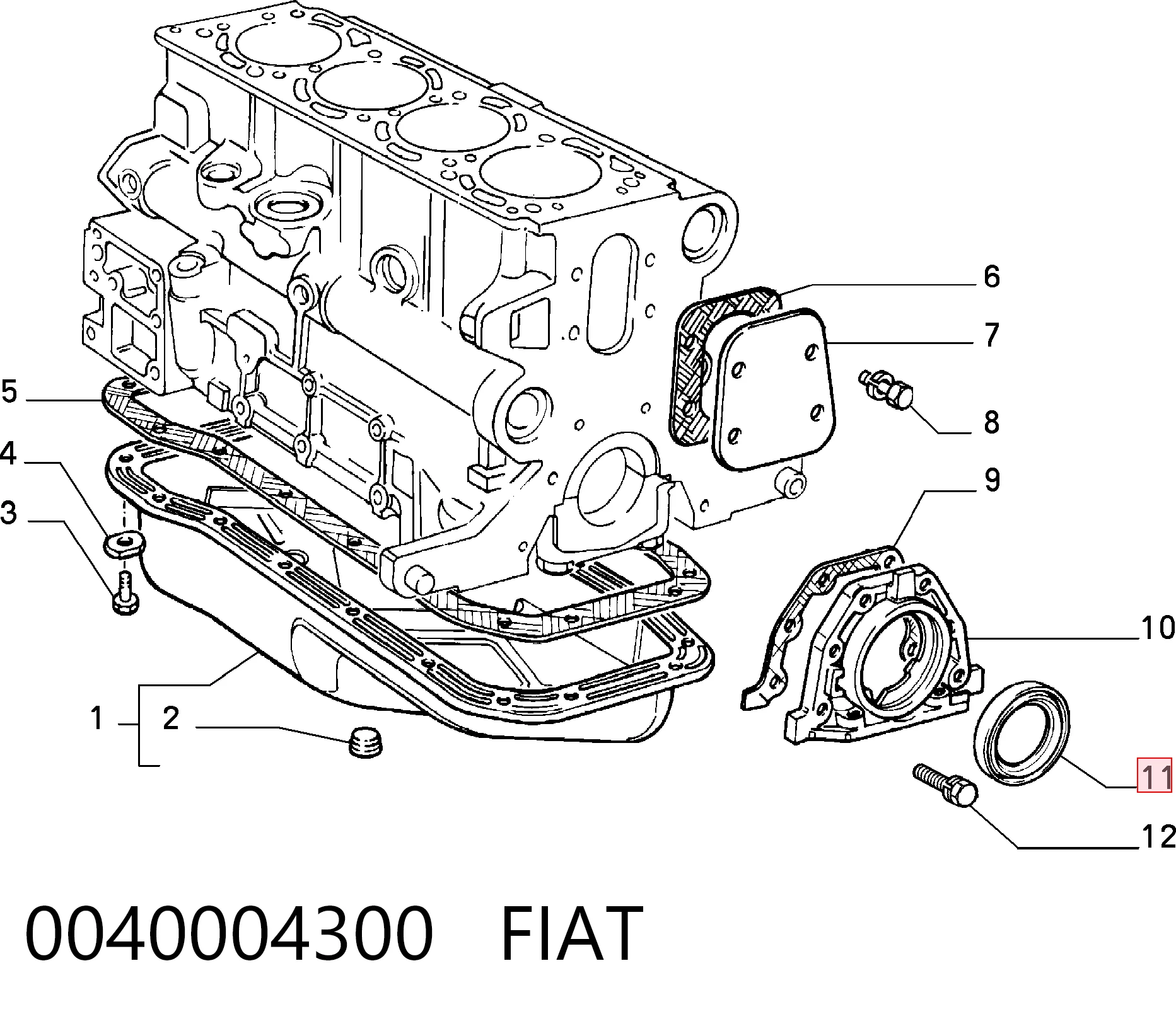 Anillo retén cigüeñal para Fiat Ducato I 290