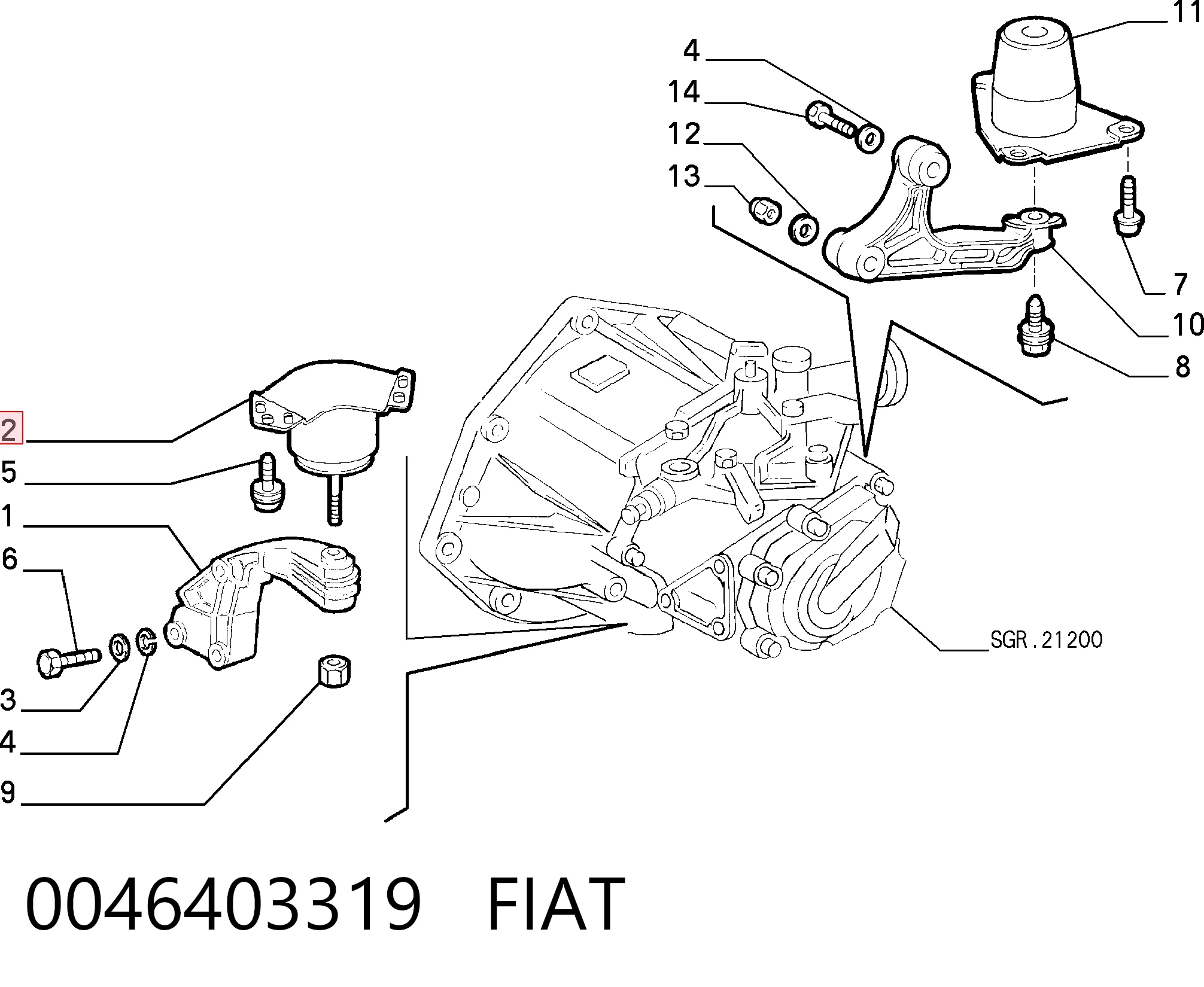 Comprar Soporte de transmisión (soporte de caja de cambios) Fiat Punto  176C a bajo precio