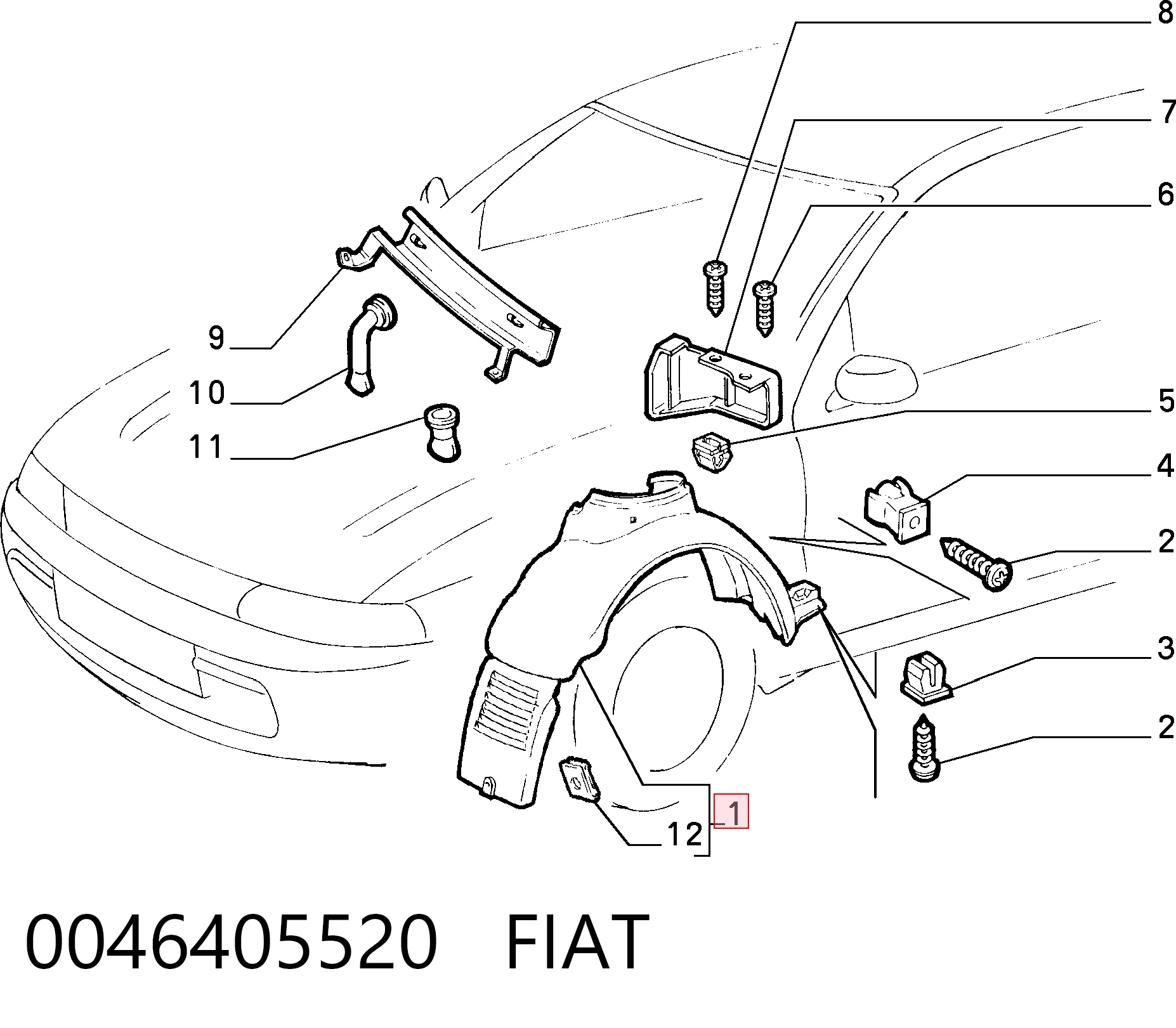 Paso rueda delantero derecho Fiat Brava  (1995-2001)