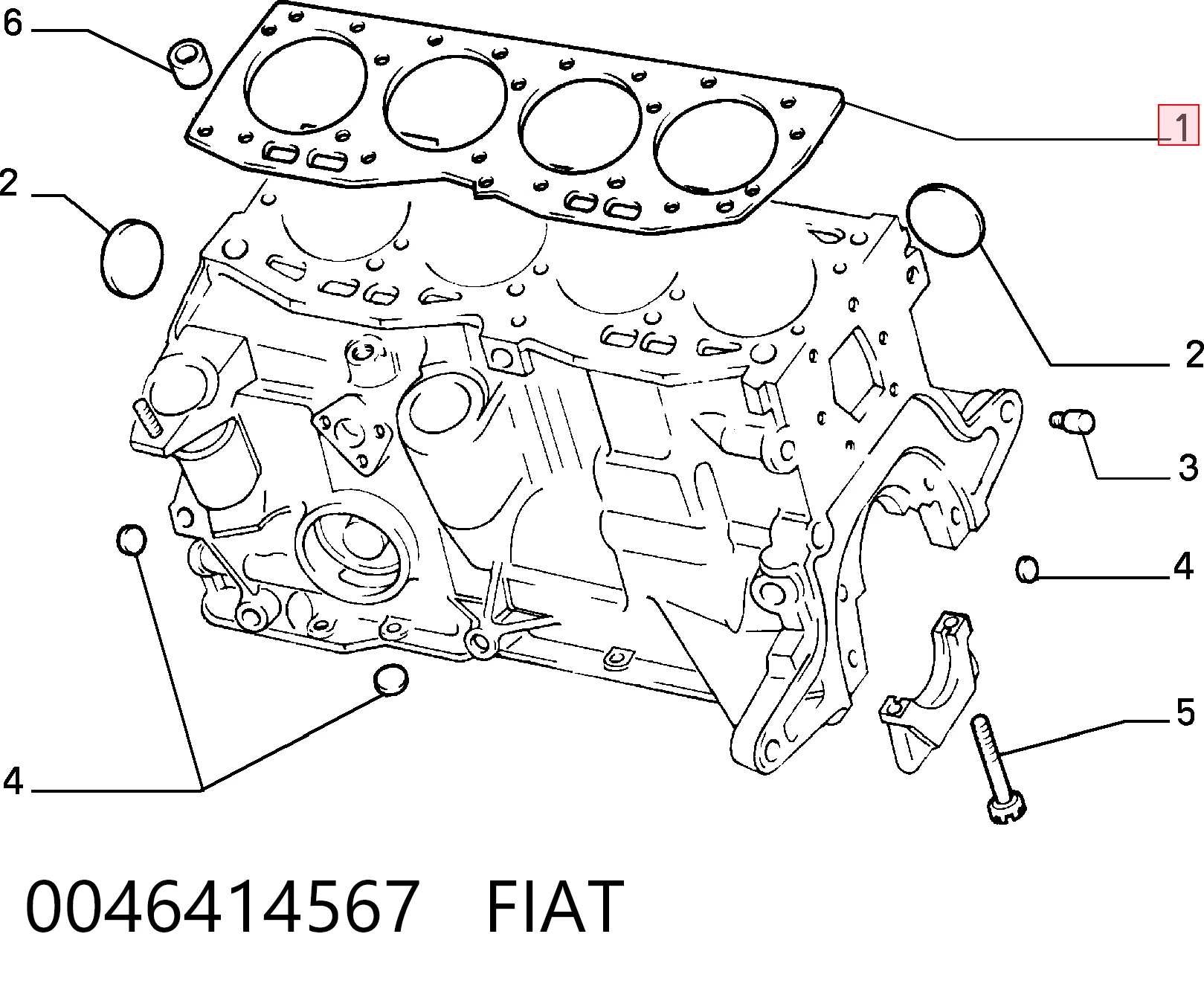 Junta de culata 0046414567 FIAT