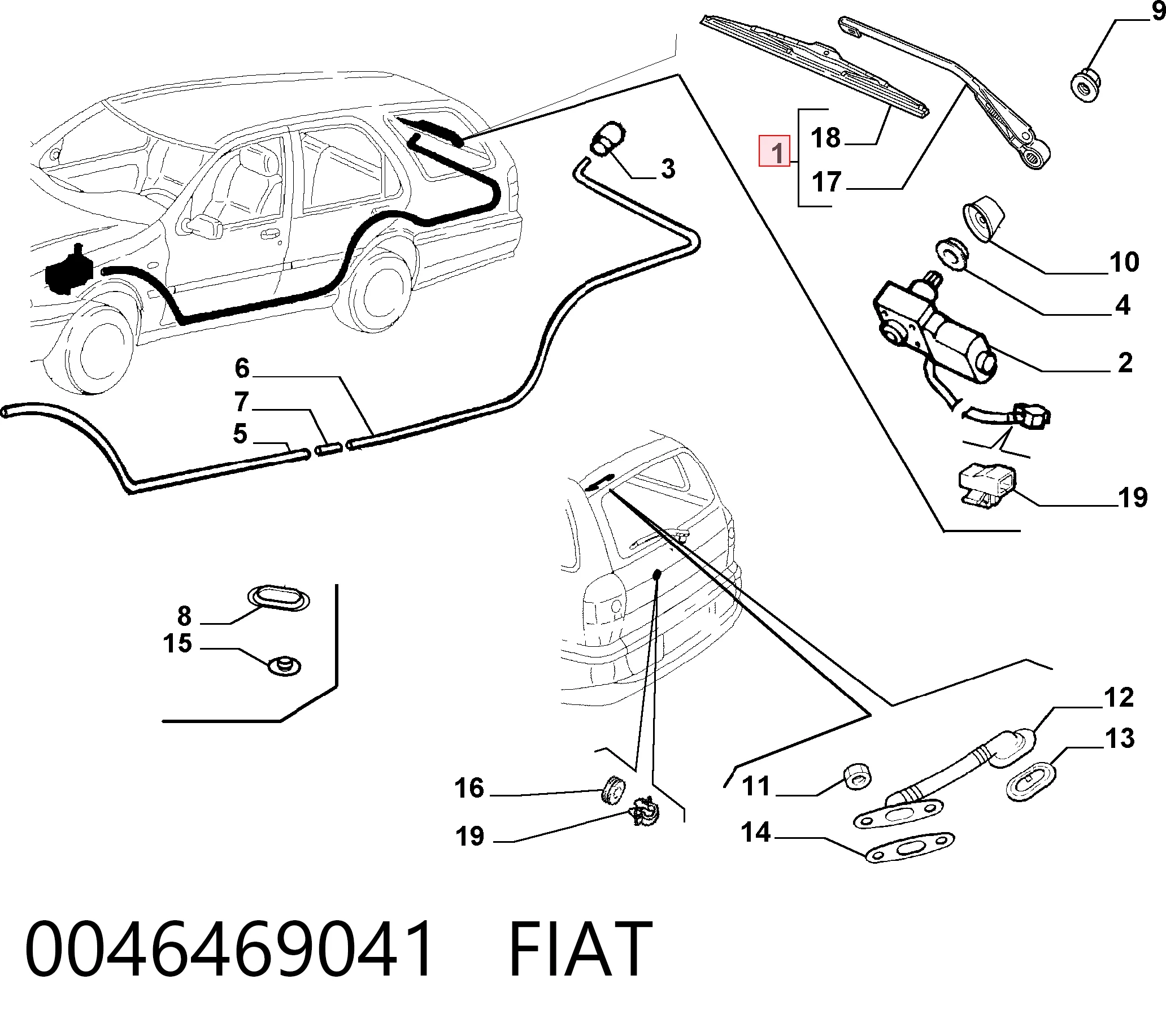 Limpiaparabrisas posterior Fiat Palio 