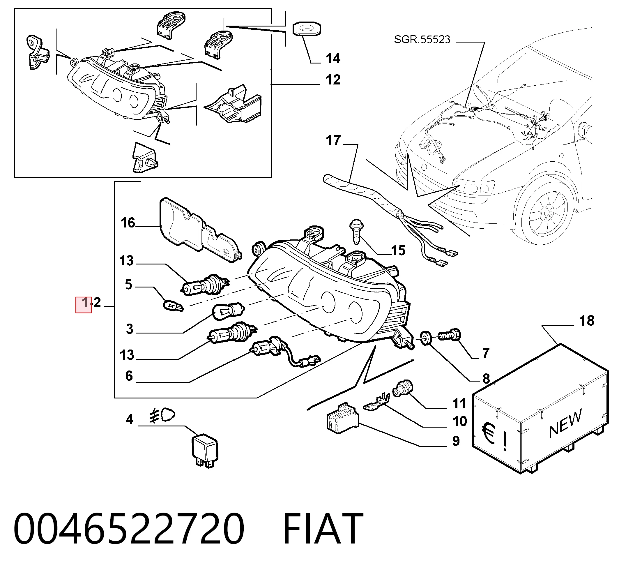 Faros para Fiat Punto II 188