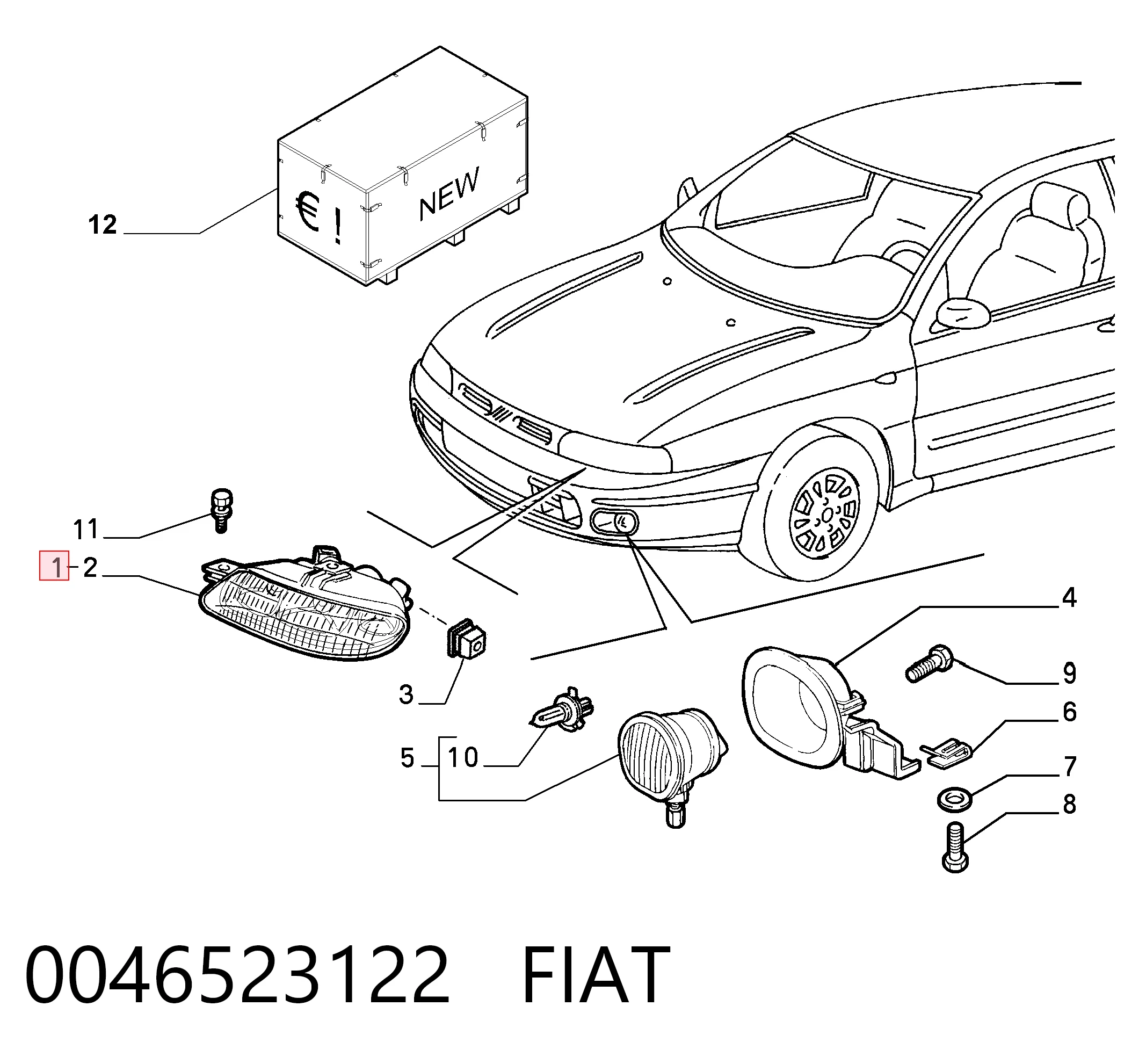 Faro delantero derecho Fiat Bravo I