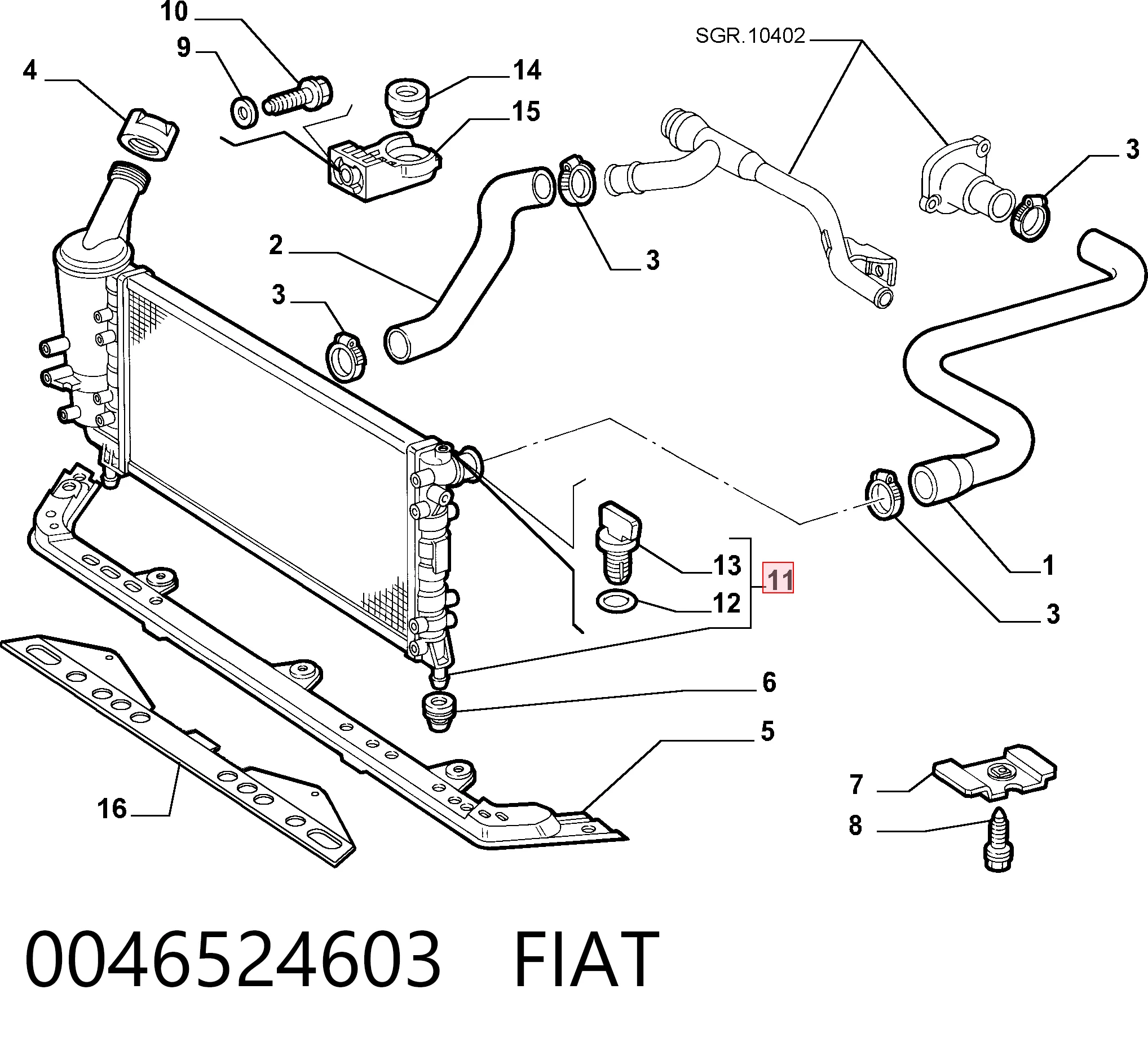 Radiador de agua Fiat Punto II (188AX)
