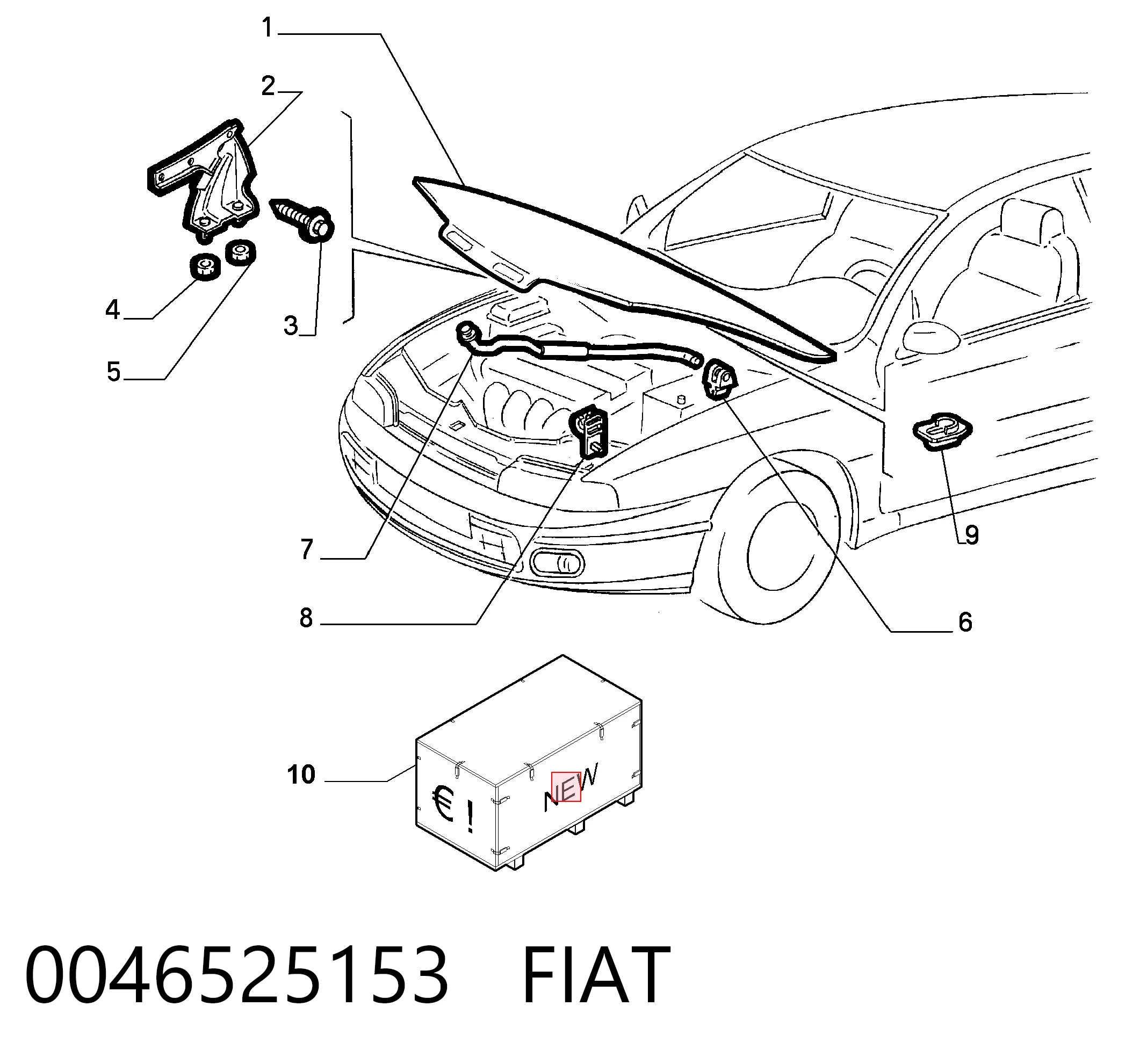 Capó para Fiat Punto 188AX
