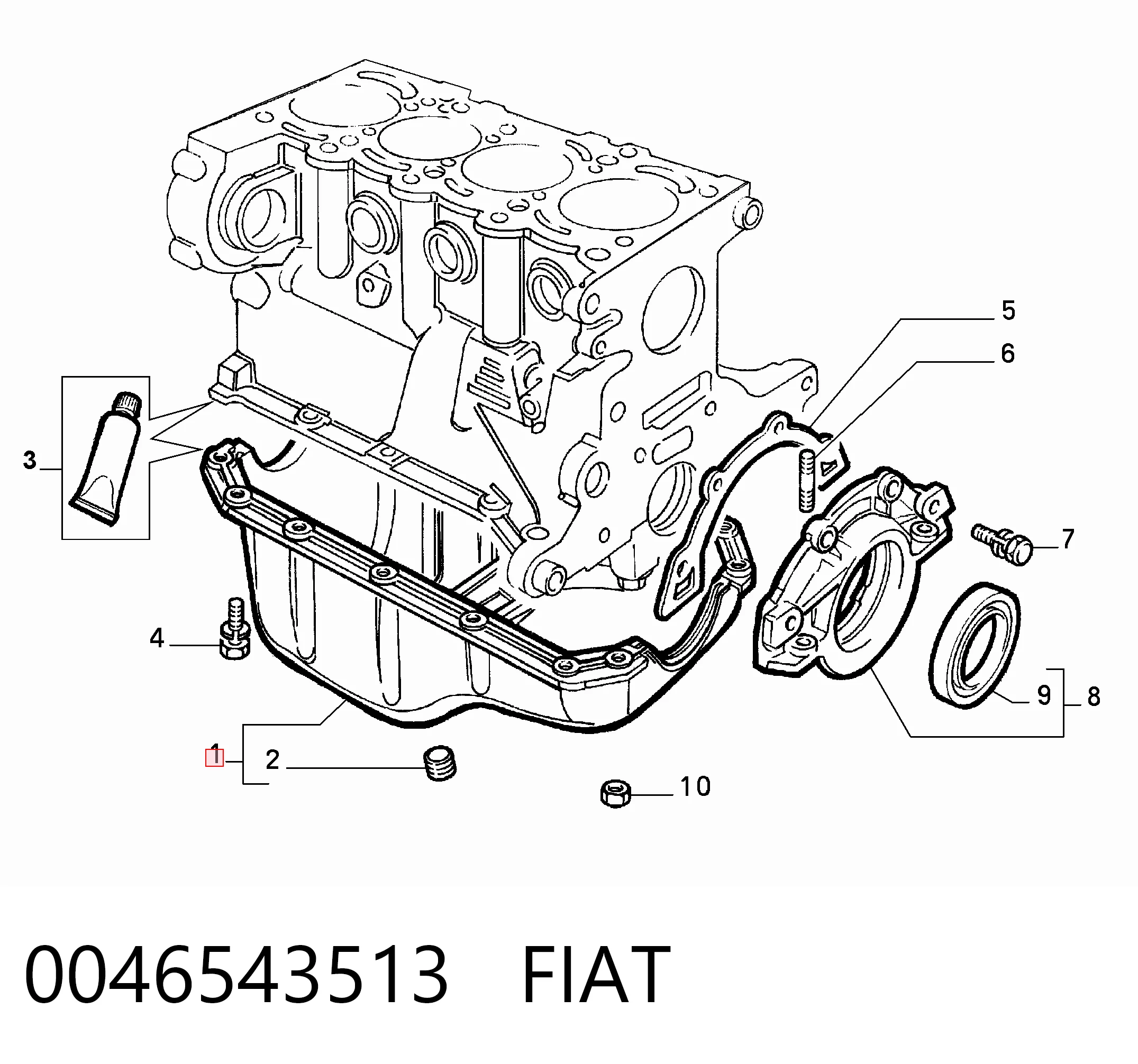 Cárter de aceite del motor 0046543513 FIAT