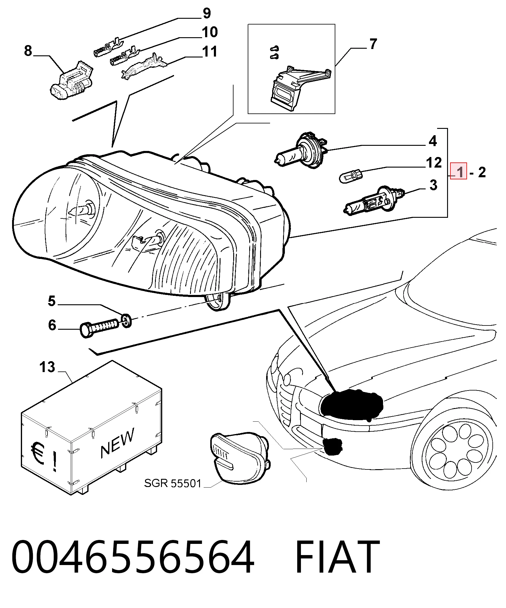 Faro Alfa Romeo 147 hatchback (937) (2001 - 2010) precio, desde 53,72 EUR