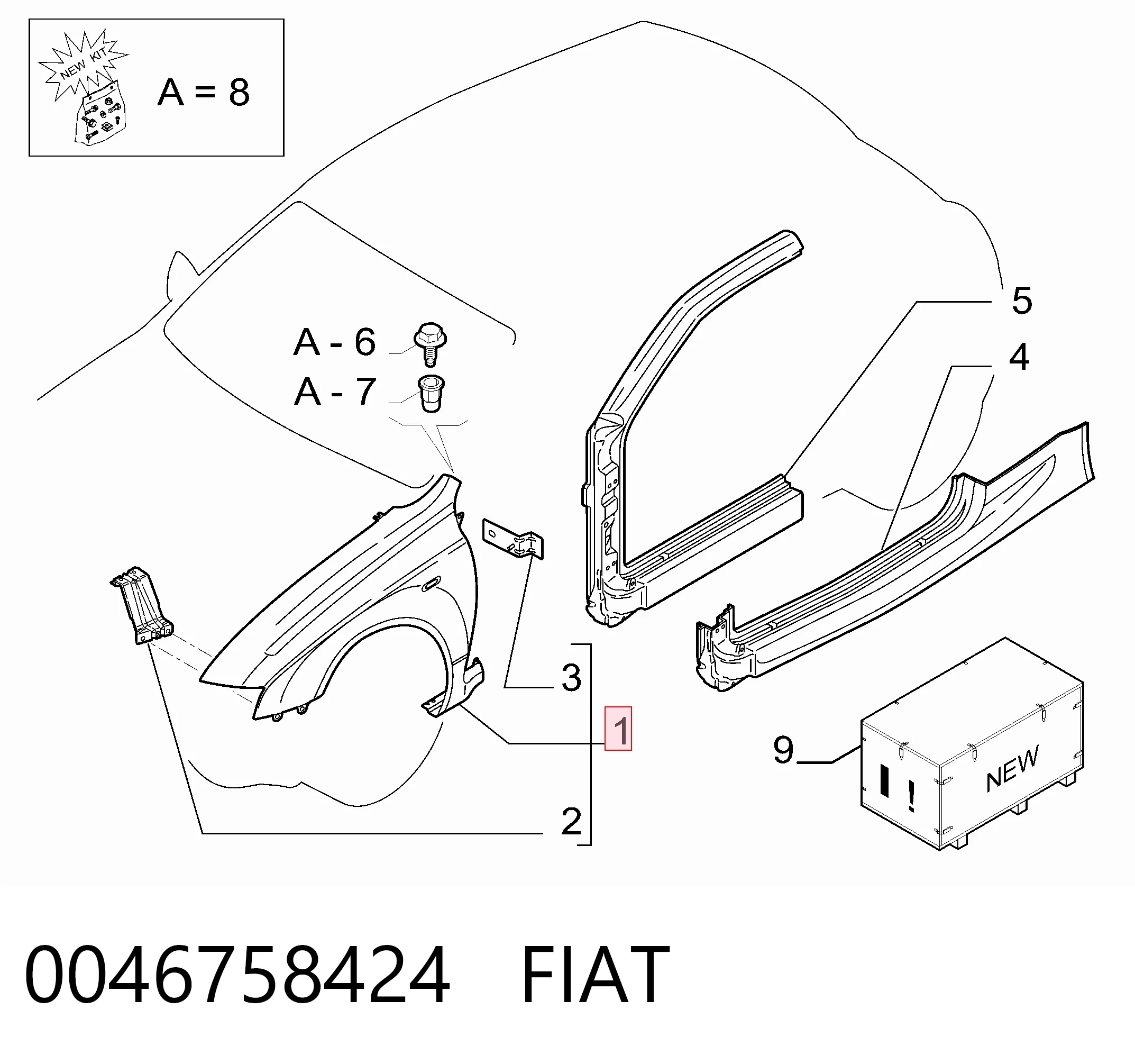 Aleta delantera izquierda Fiat Stilo  hatchback comprar en España