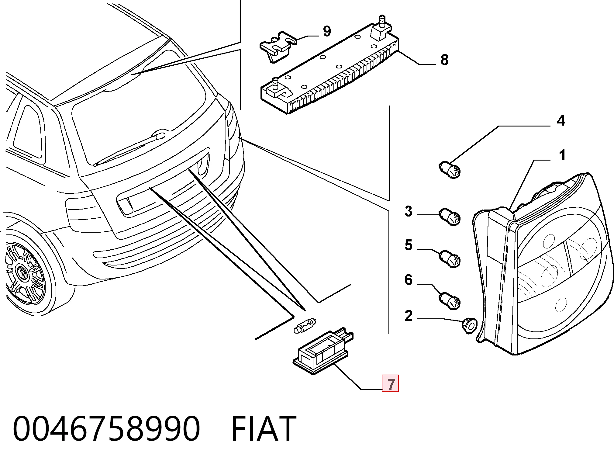 Comprar Luz de matrícula trasera Fiat Stilo  192 a bajo precio