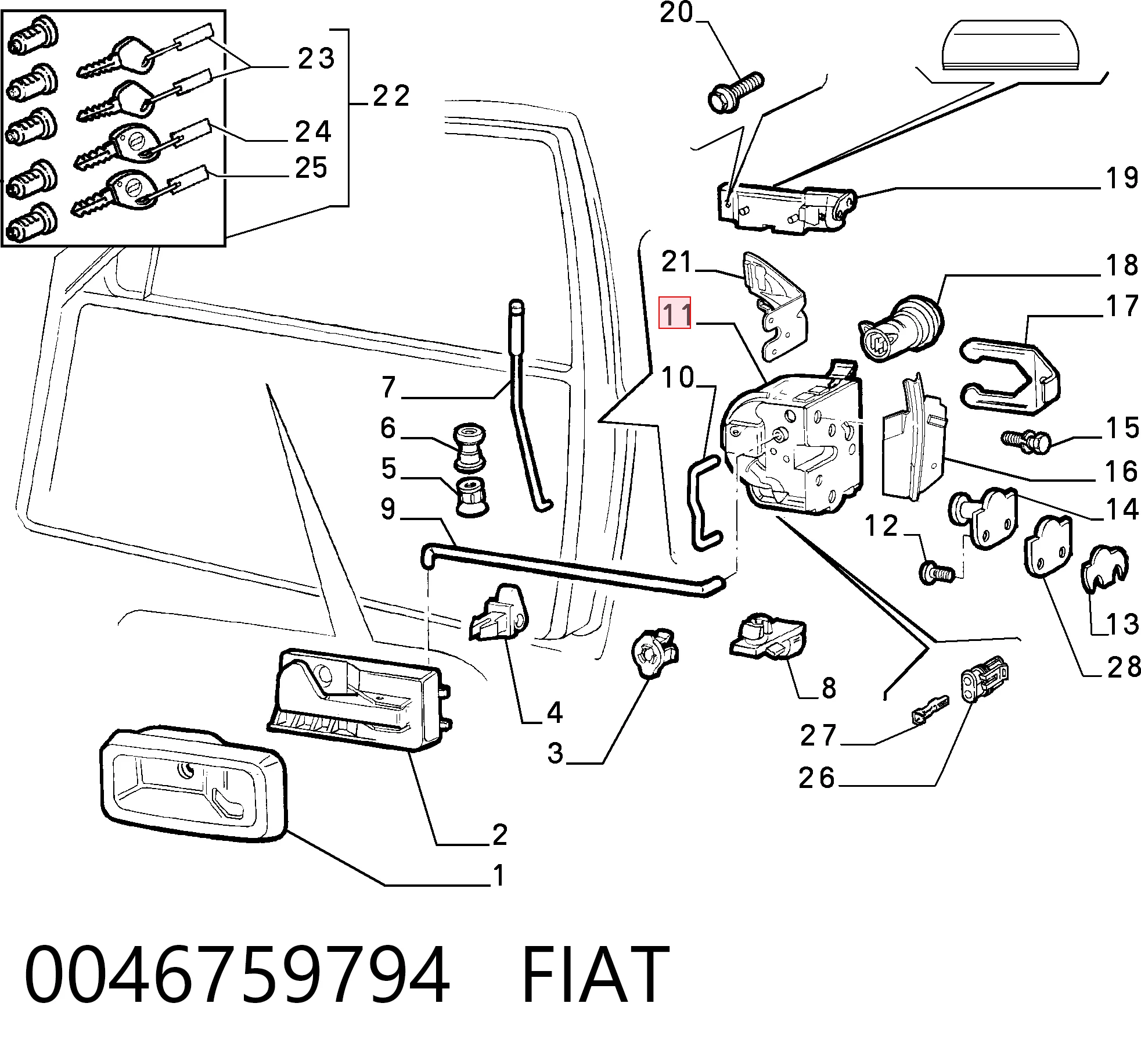 Comprar Cerradura Fiat Punto  176C