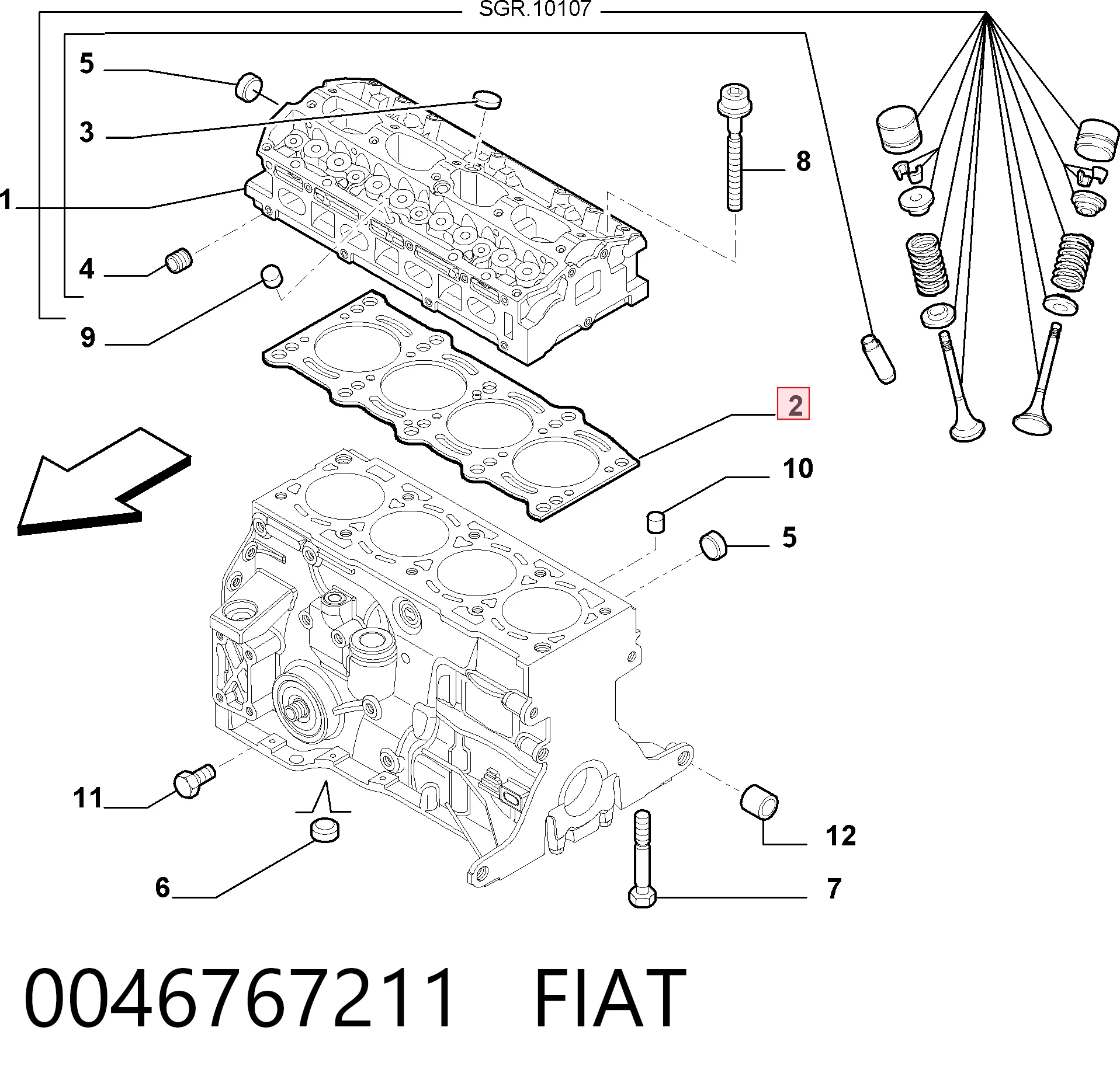 Junta de culata 0046767211 FIAT