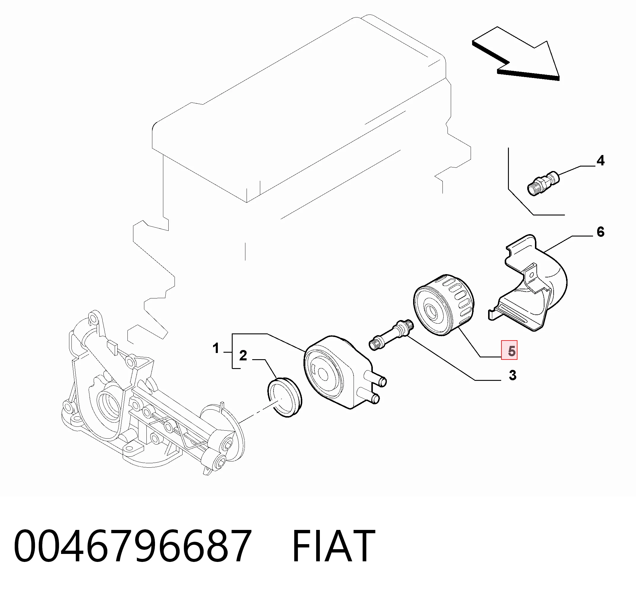 Filtro de aceite 0046796687 FIAT
