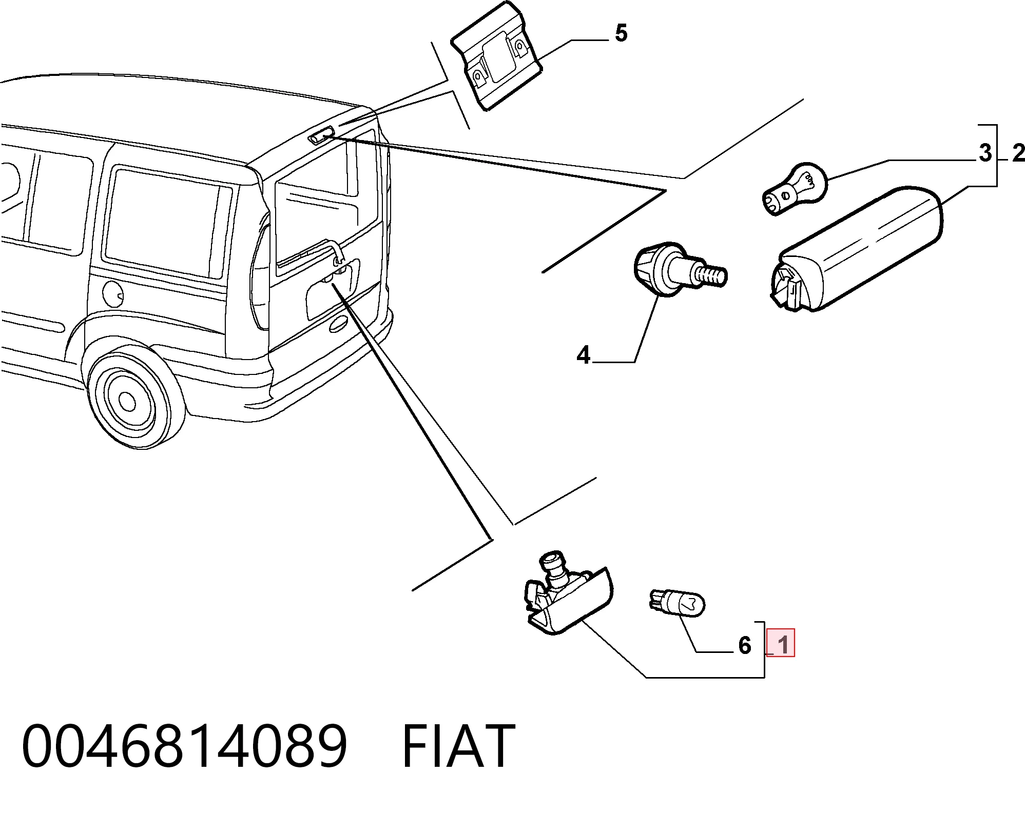  Luz matricula Fiat Doblo 1