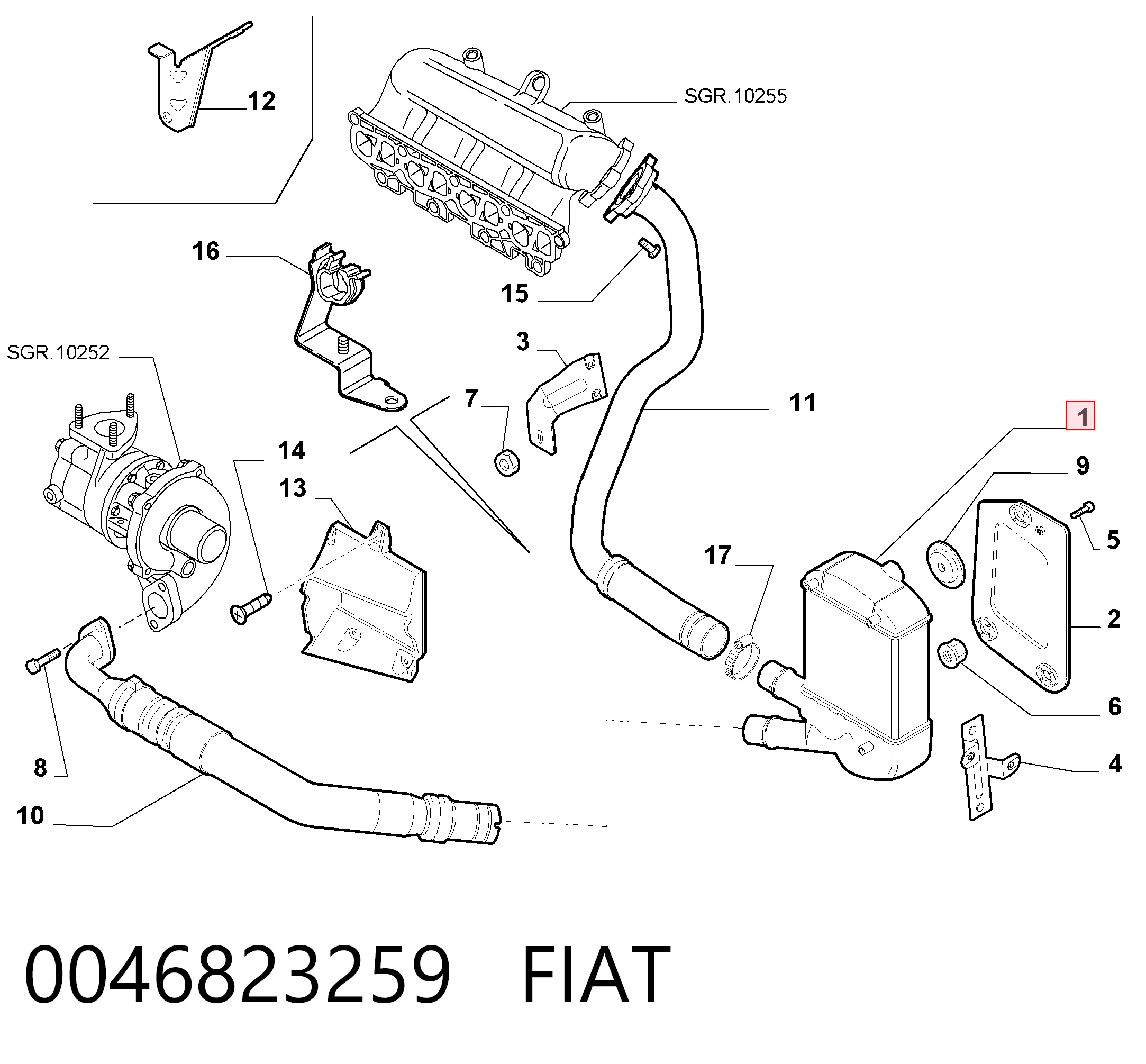 Radiador de intercooler Fiat Panda II (2003-2013)