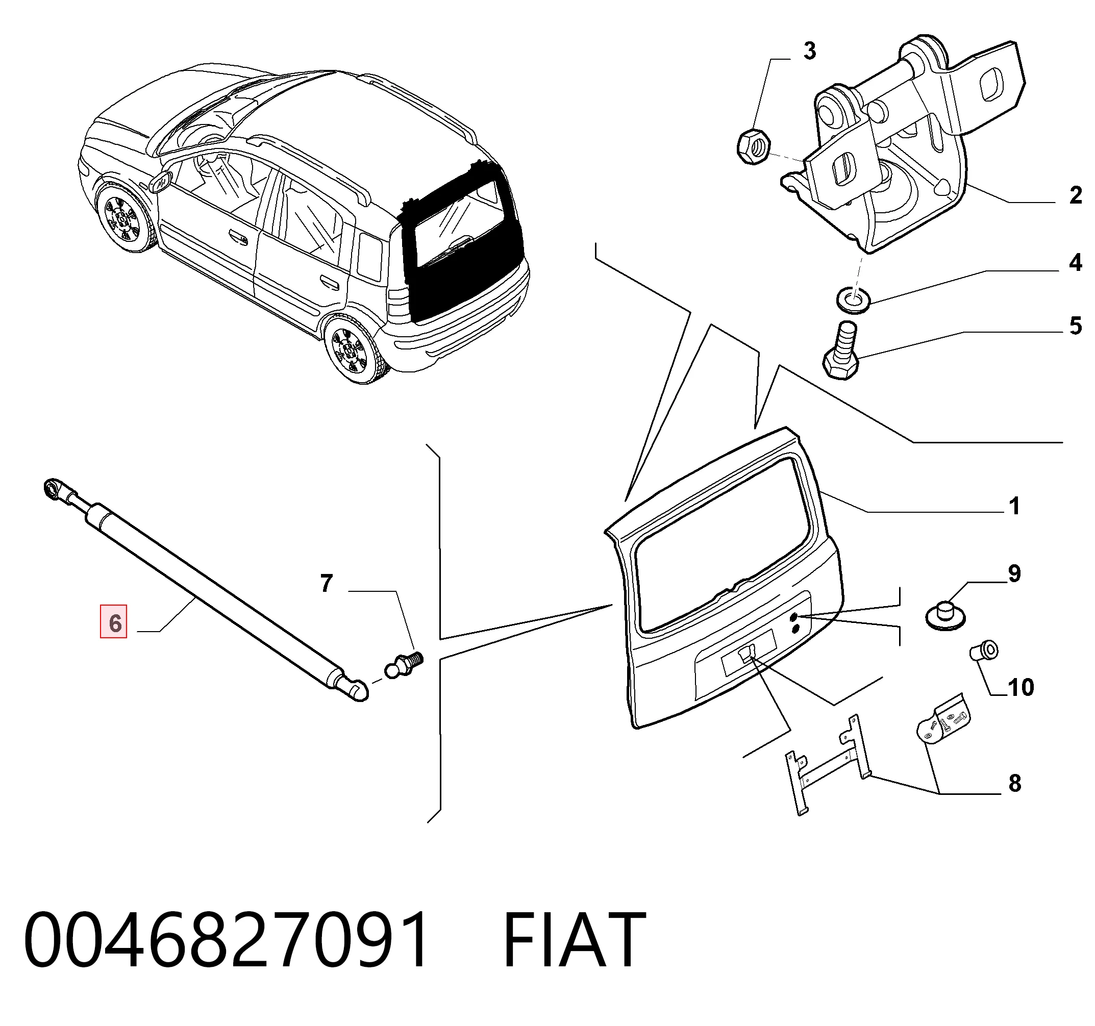 Precio del repuesto Muelle neumatico maletero Panda II hatchback