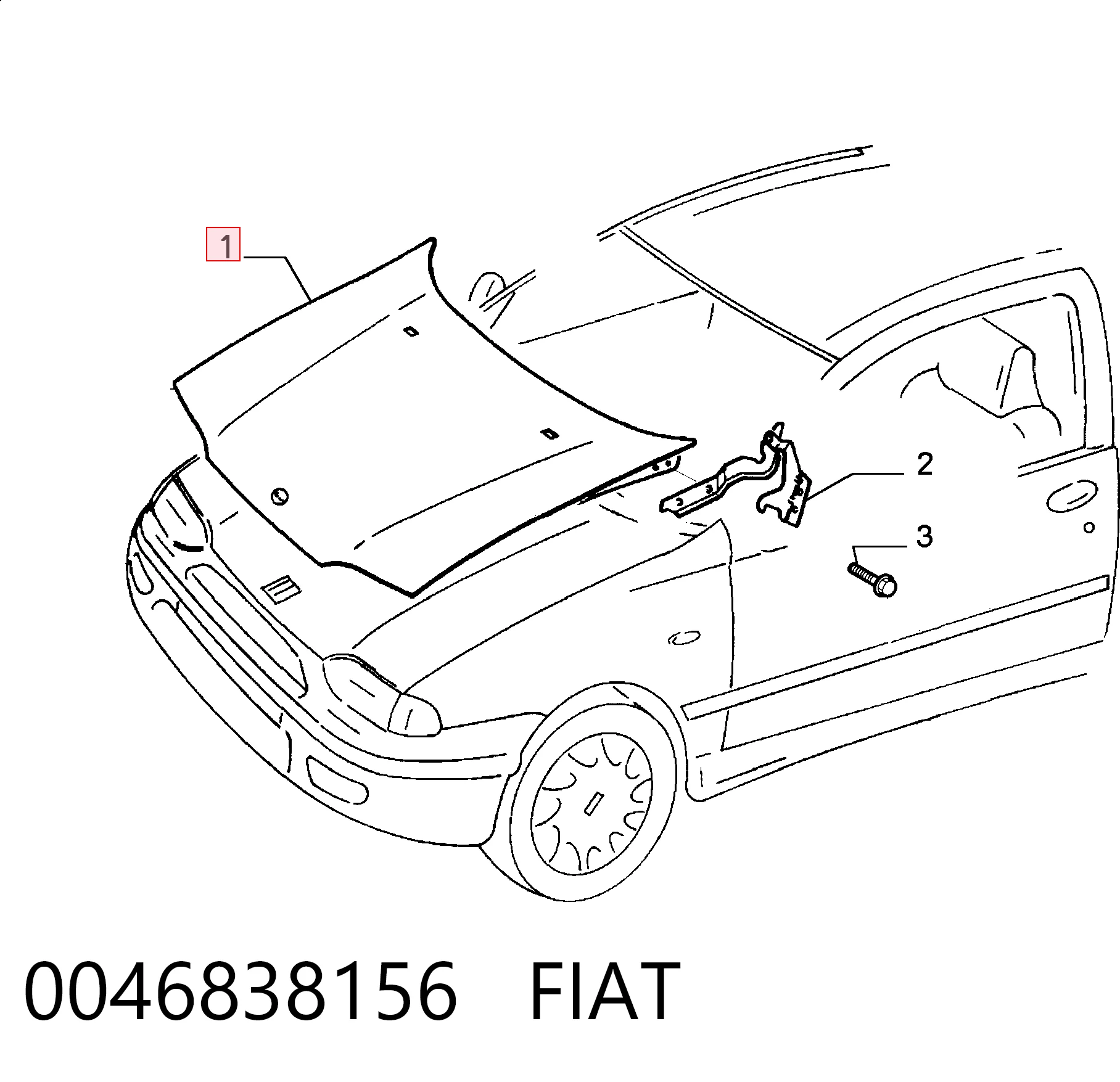 Capó delantero para Fiat Siena  178