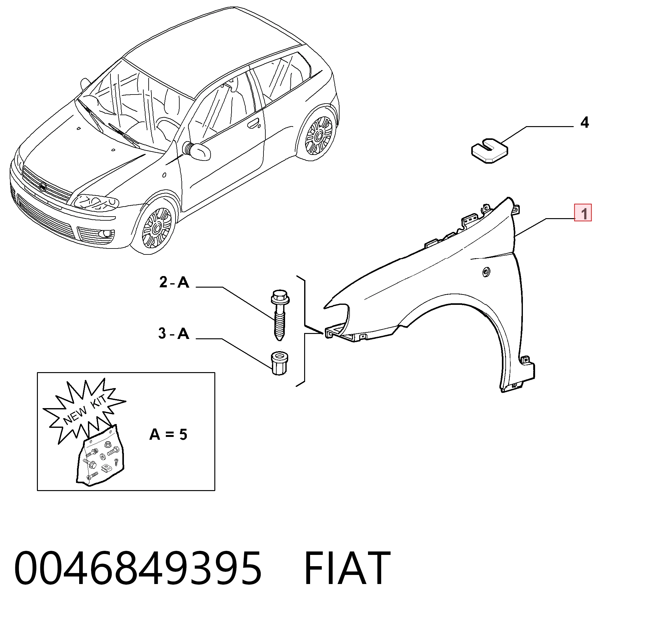  Aleta delantera izquierda Fiat Punto 2