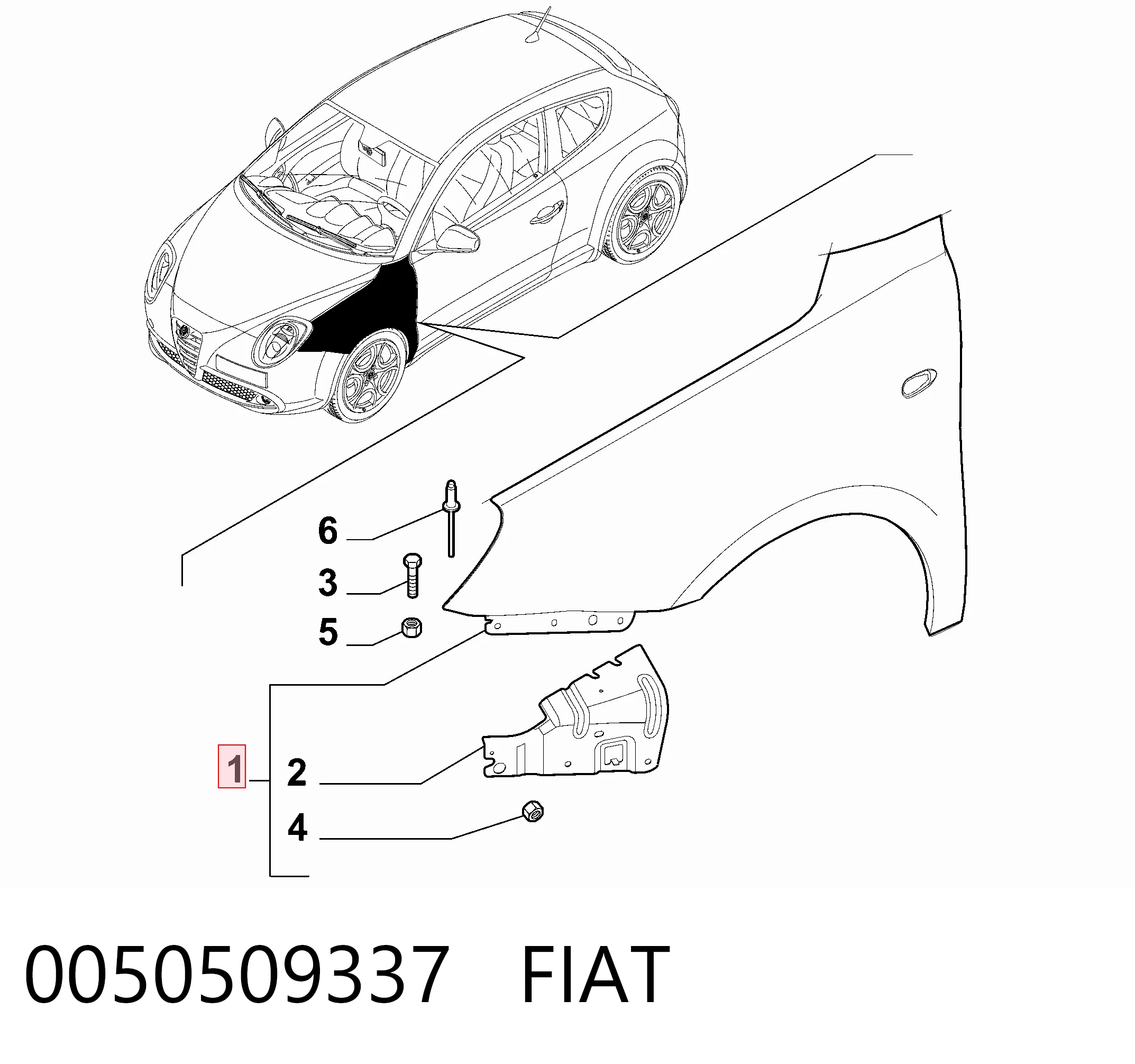 Aleta delantera izquierda Alfa Romeo Mito hatchback (955) (2008 - 2018) precio, desde 172,79 EUR