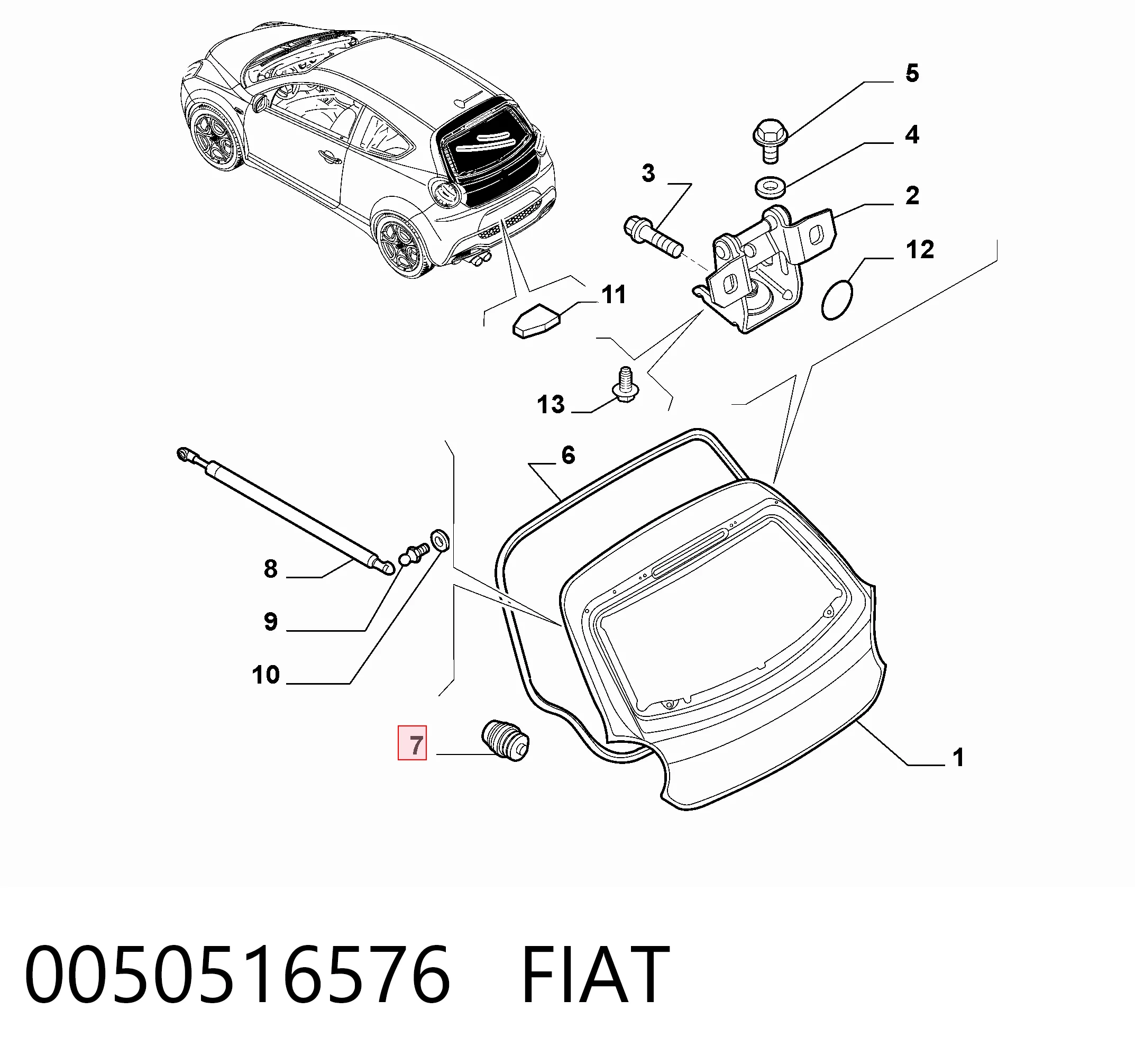 Porton trasero para Alfa Romeo Mito  955