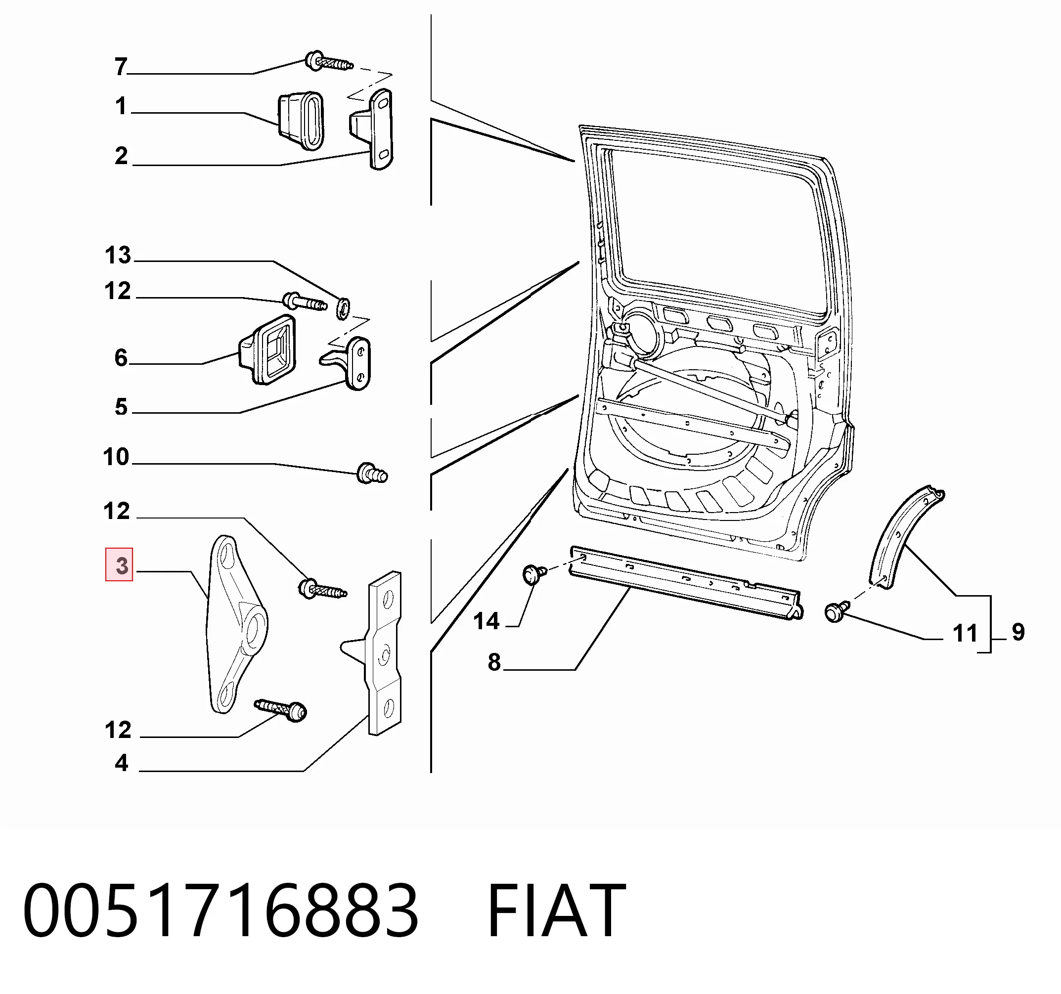 Tope inferior de puerta corrediza en carrocería Ekimpar B03092774 precio, desde 9,36 EUR