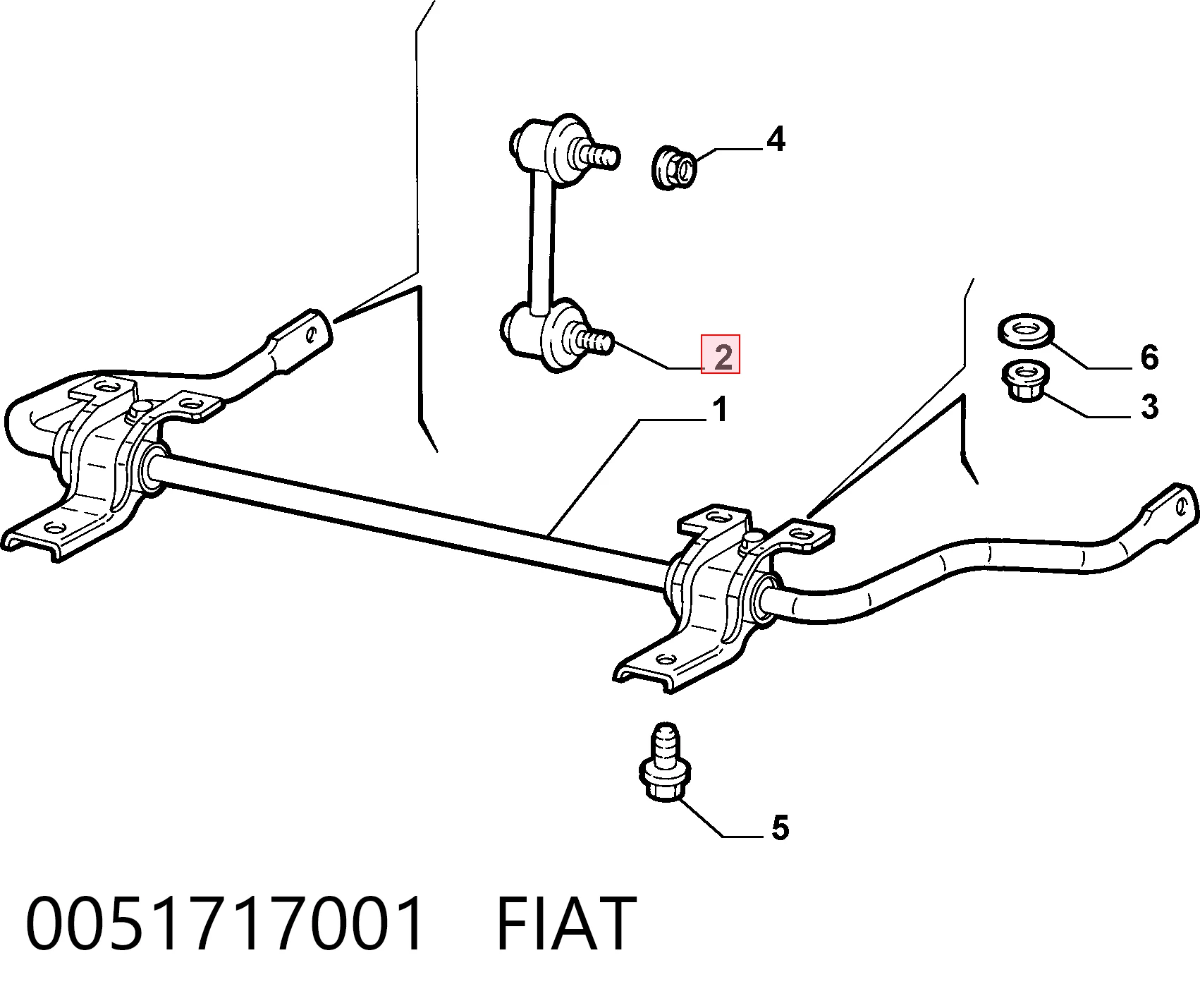 Gomas de barra estabilizadora para Fiat Doblo I (223)
