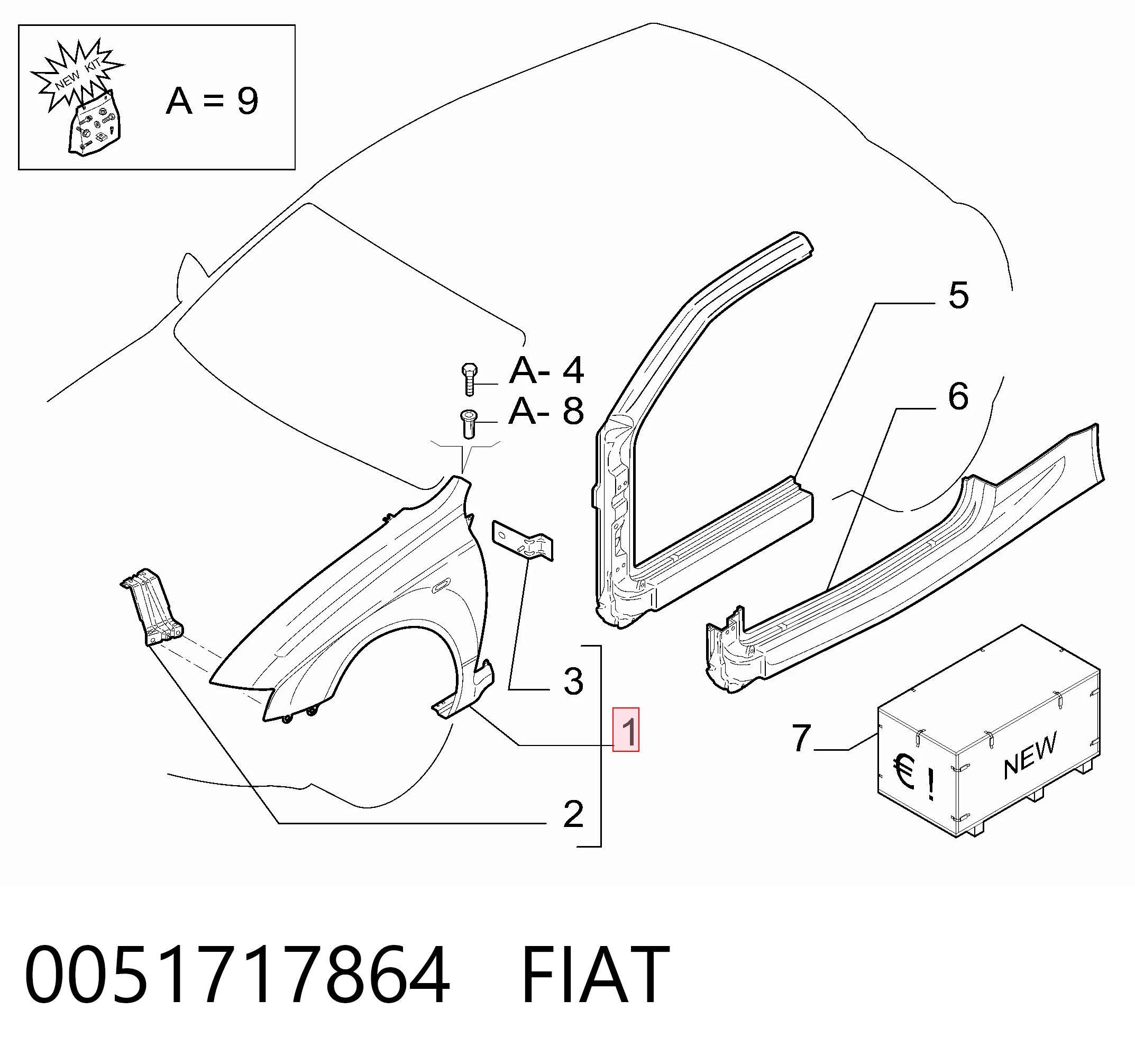  Aleta delantera izquierda Fiat Stilo 