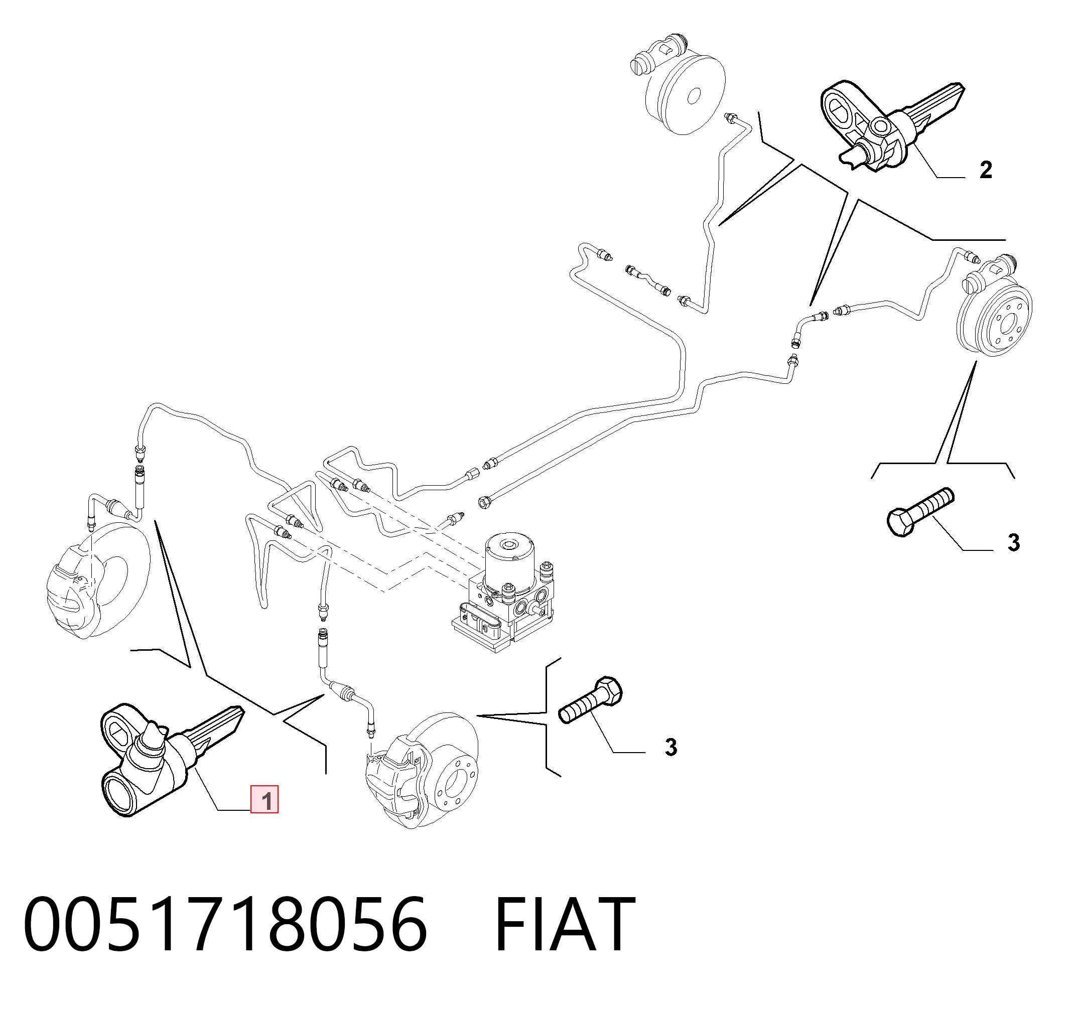 Sensor de rueda abs Fiat Panda II (2003-2013)