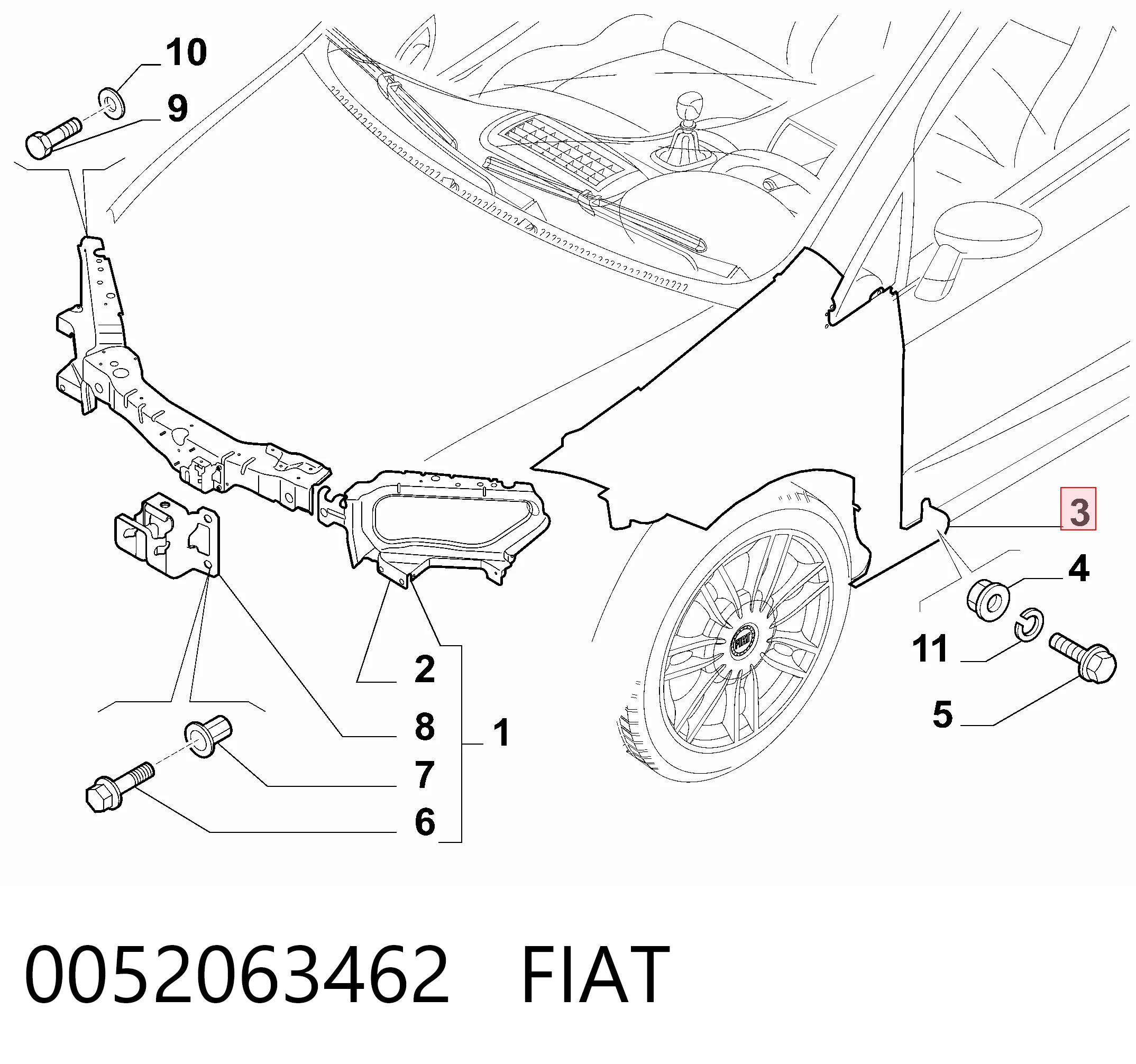 Aleta delantera izquierda Fiat Linea sedán (323) (2007 - 2026) precio, desde 110,35 EUR