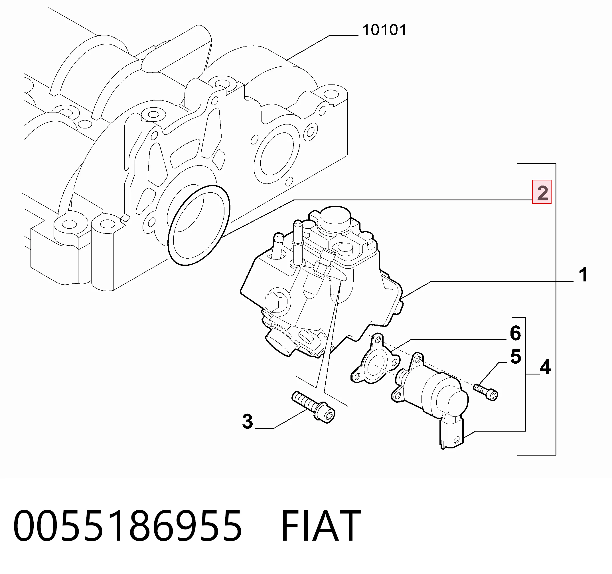 Junta de la bomba de inyección de alta presión 93177681 Peugeot/Citroen